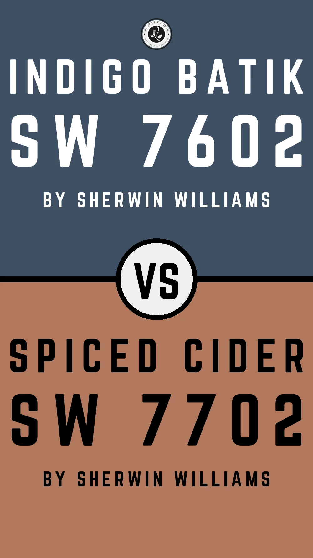 Indigo Batik by Sherwin Williams SW 7602 With Spiced Cider SW 7702
