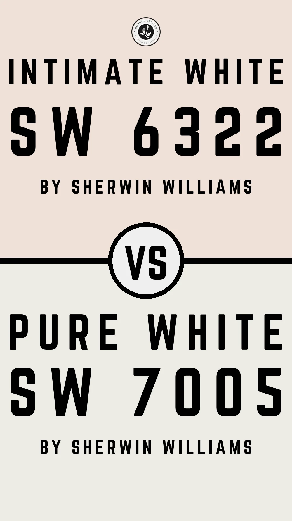 Intimate White SW 6322 vs Pure White SW 7005