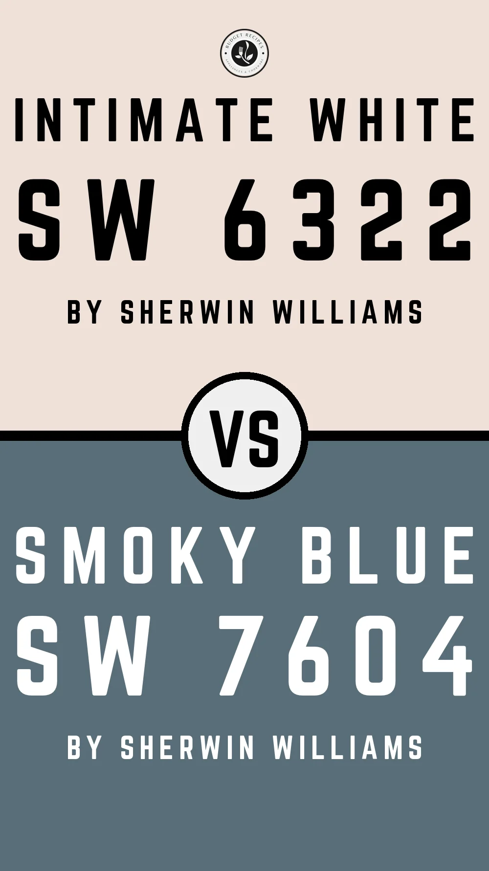 Intimate White SW 6322 vs Smoky Blue SW 7604