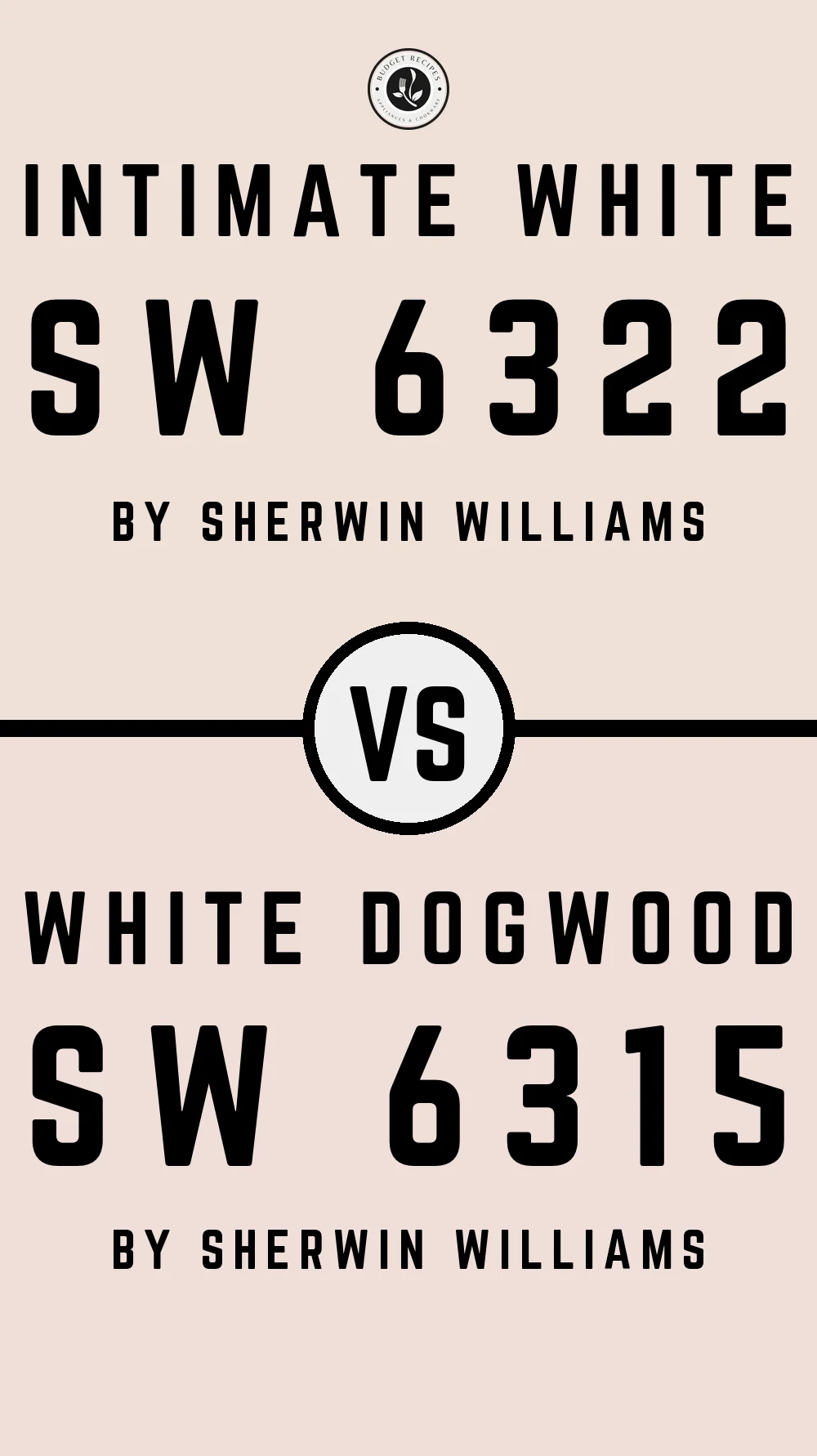 Intimate White by Sherwin Williams SW 6322 vs White Dogwood SW 6315