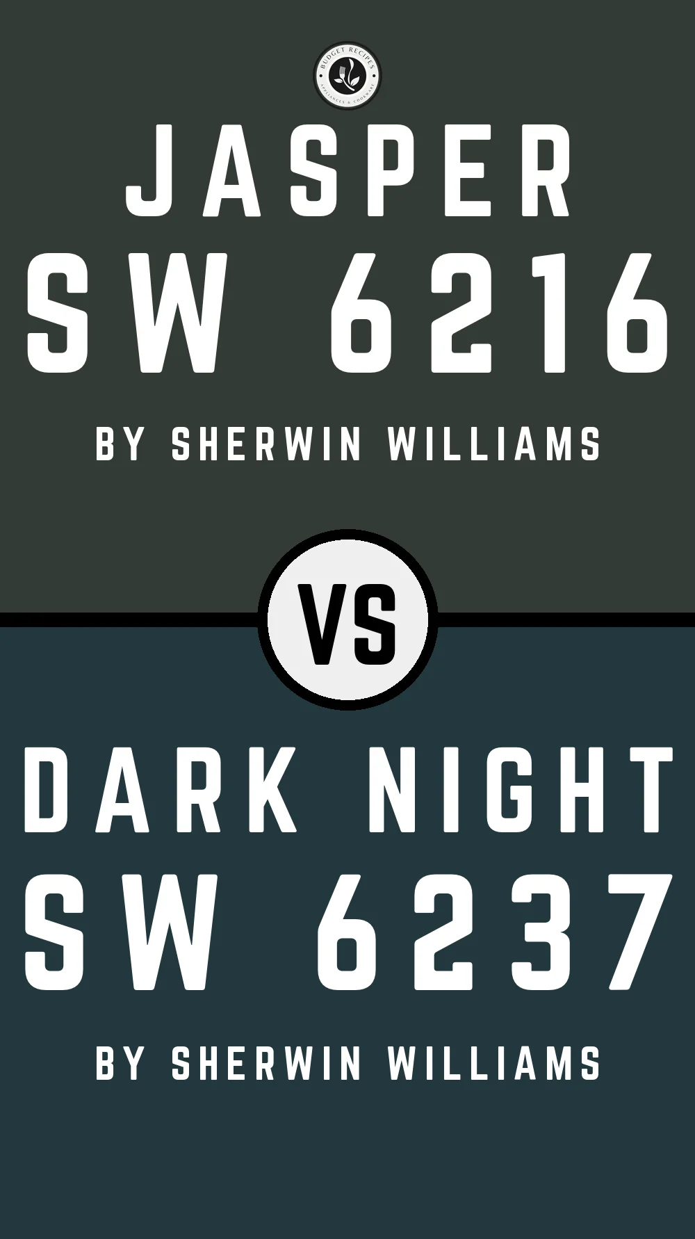Jasper by Sherwin Williams SW 6216 vs Dark Night SW 6237