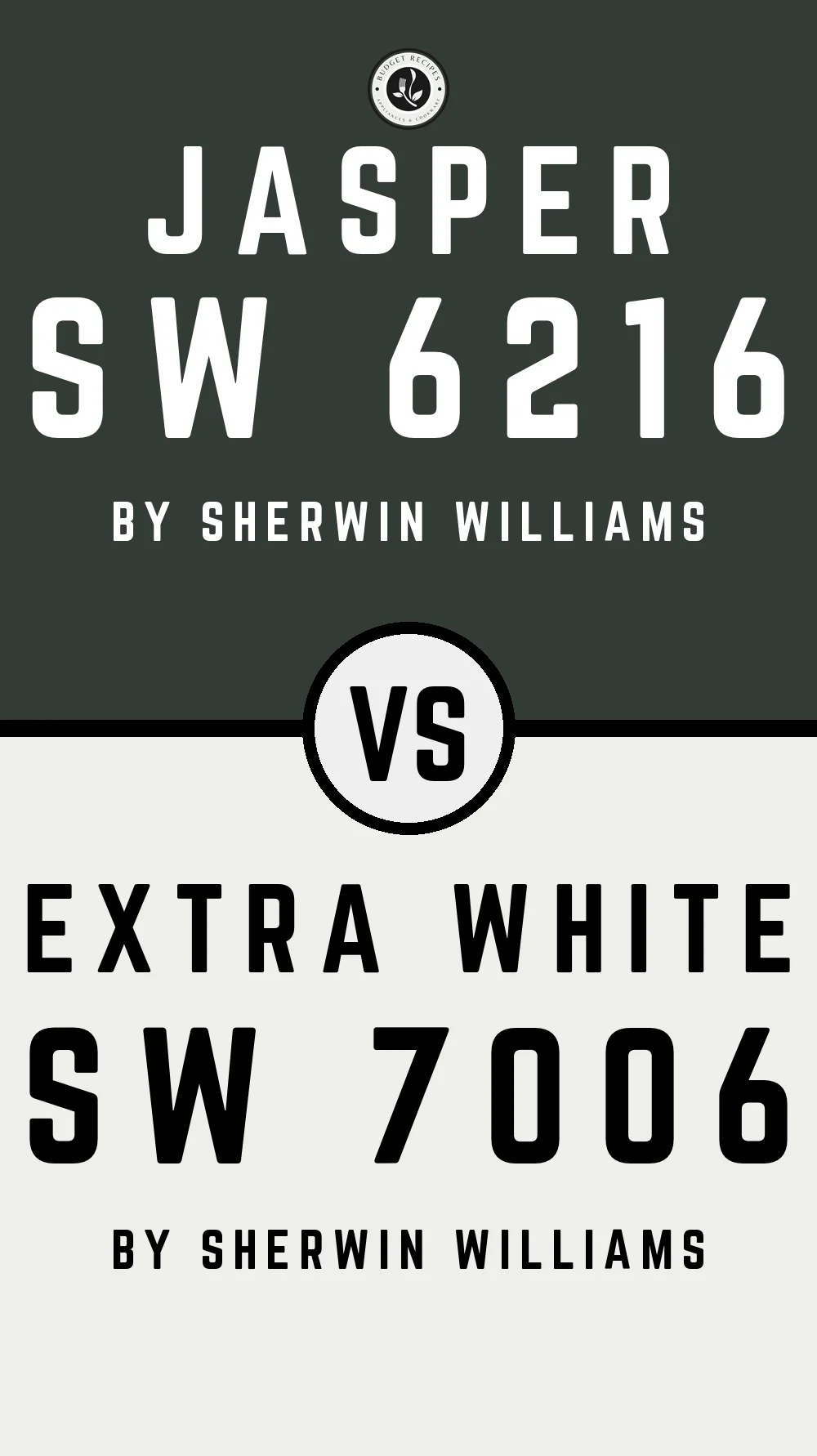 Jasper SW 6216 vs Extra White SW 7006