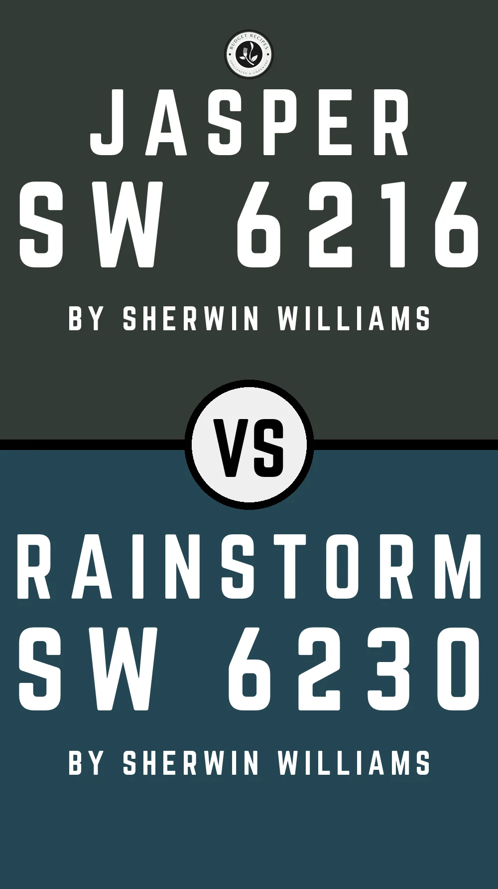 Jasper by Sherwin Williams SW 6216 vs Rainstorm SW 6230