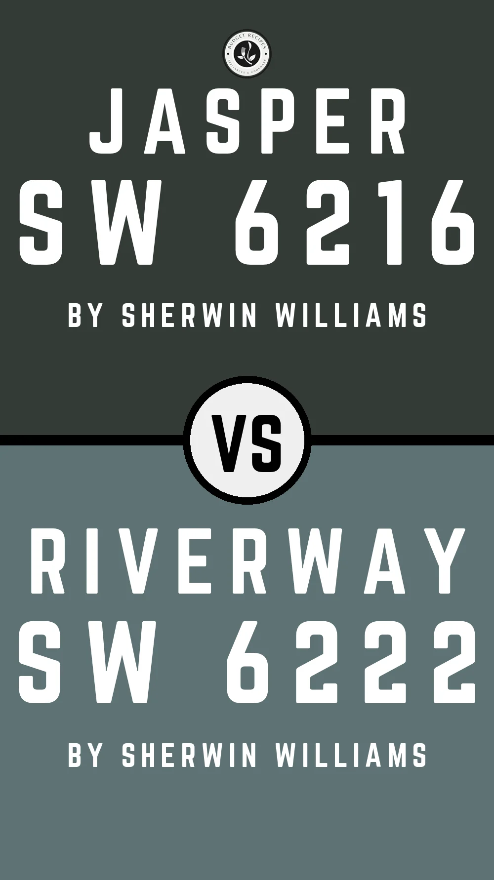 Jasper by Sherwin Williams SW 6216 vs Riverway SW 6222
