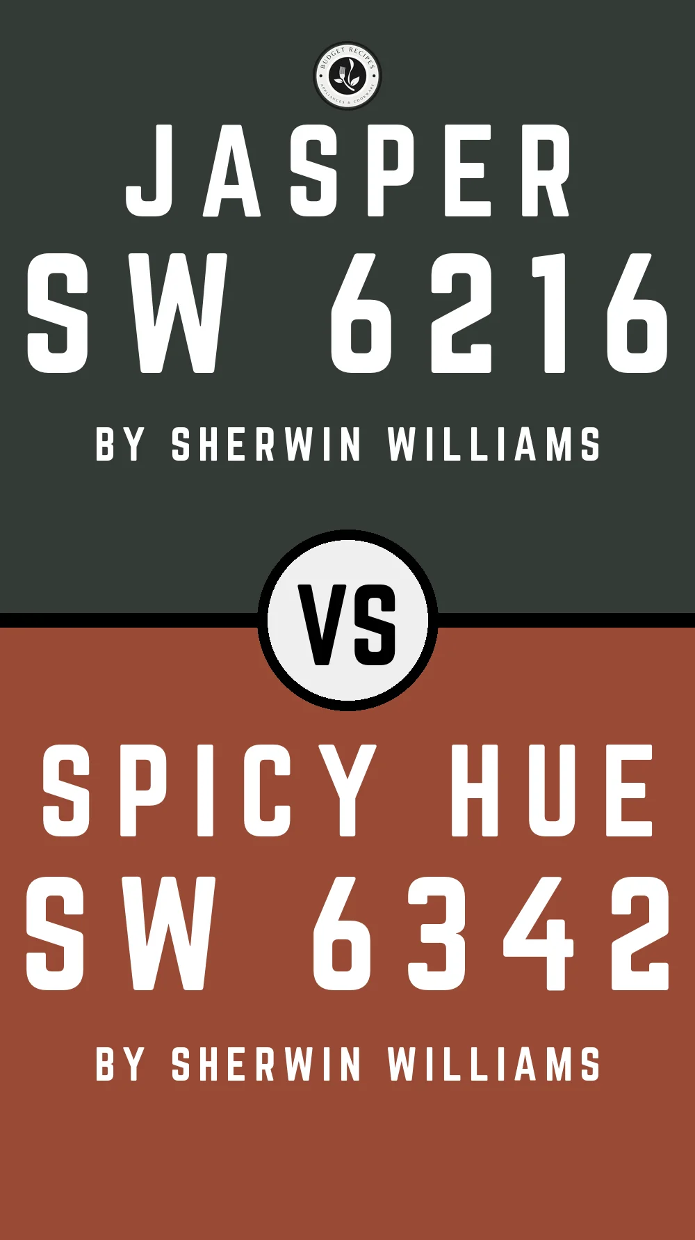 Jasper by Sherwin Williams SW 6216 with Spicy Hue SW 6342