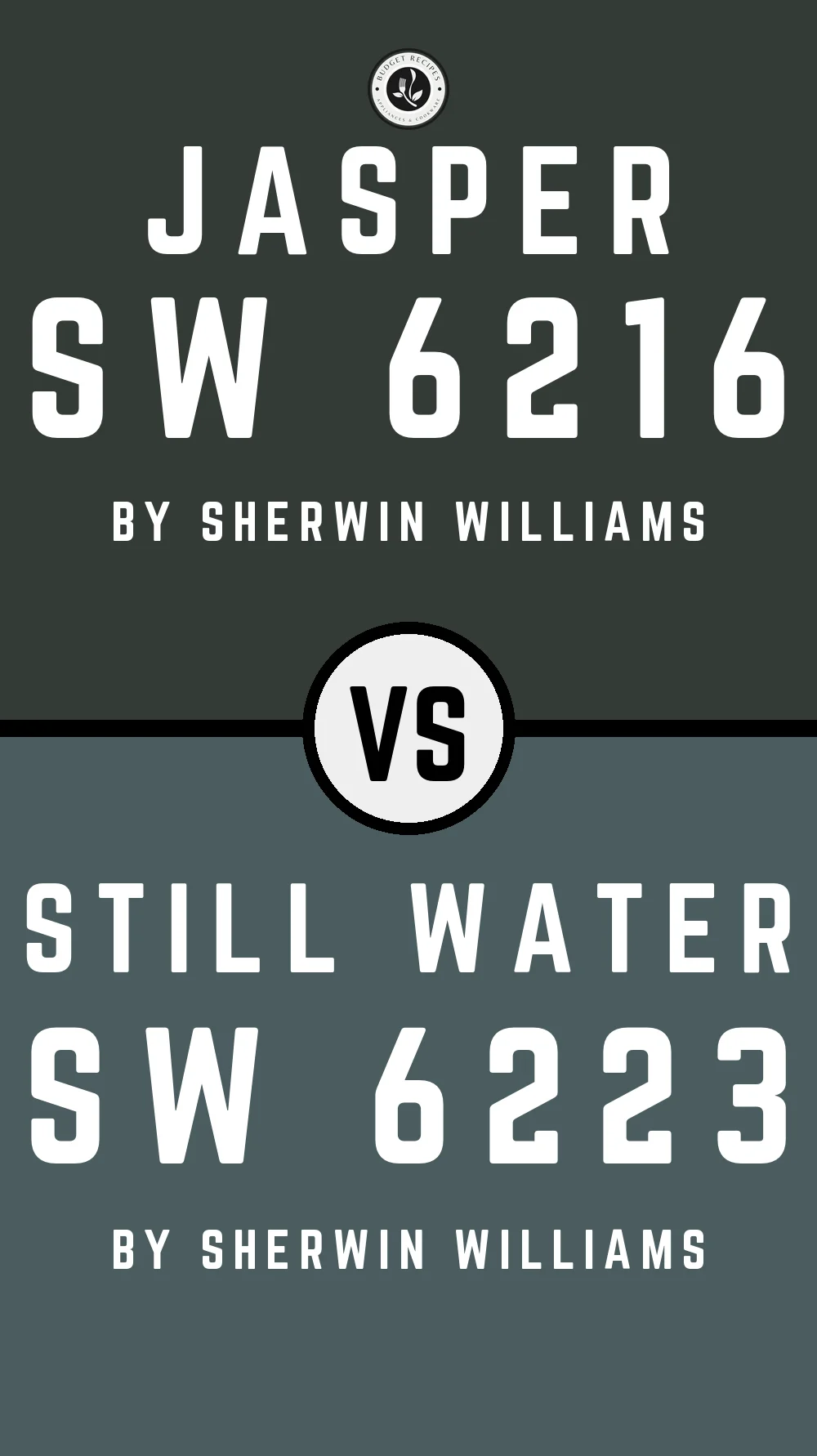 Jasper by Sherwin Williams SW 6216 vs Still Water SW 6223