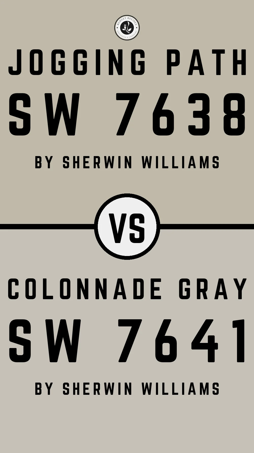 Jogging Path by Sherwin Williams SW 7638 vs Colonnade Gray SW 7641