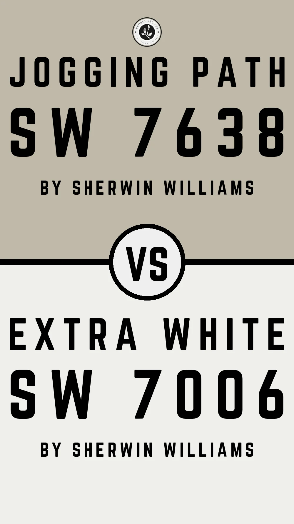 Jogging Path SW 7638 vs Extra White SW 7006