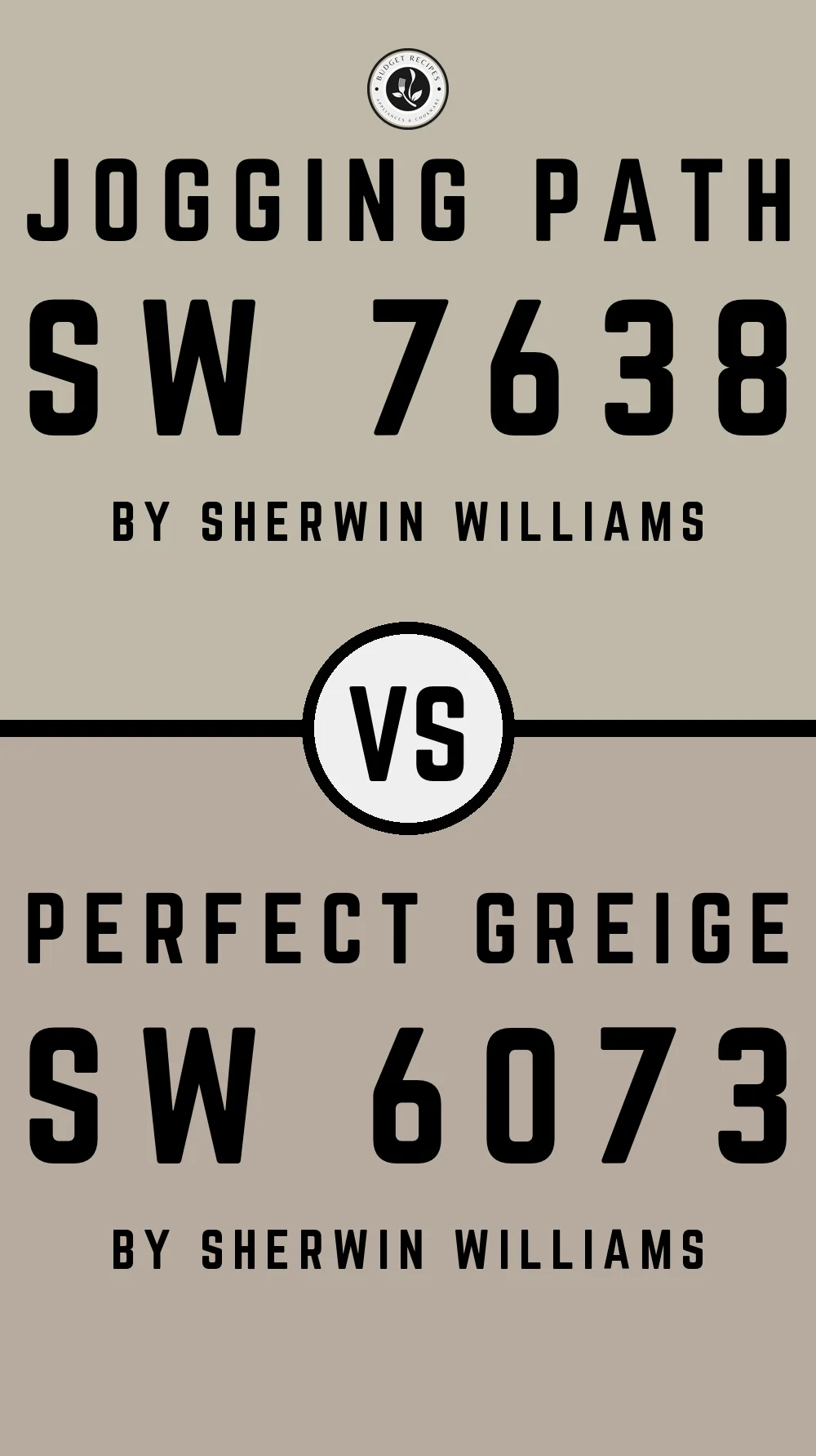 Jogging Path by Sherwin Williams SW 7638 vs Perfect Greige SW 6073
