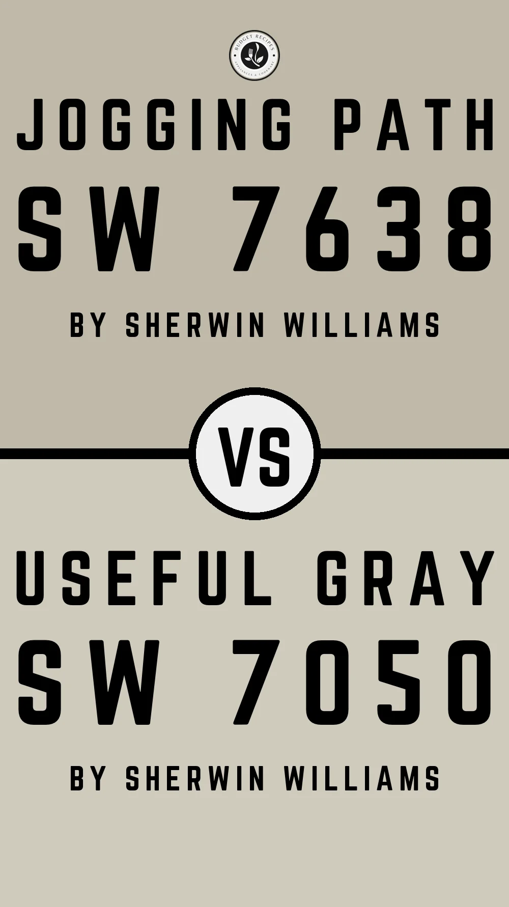 Jogging Path by Sherwin Williams SW 7638 vs Useful Gray SW 7050
