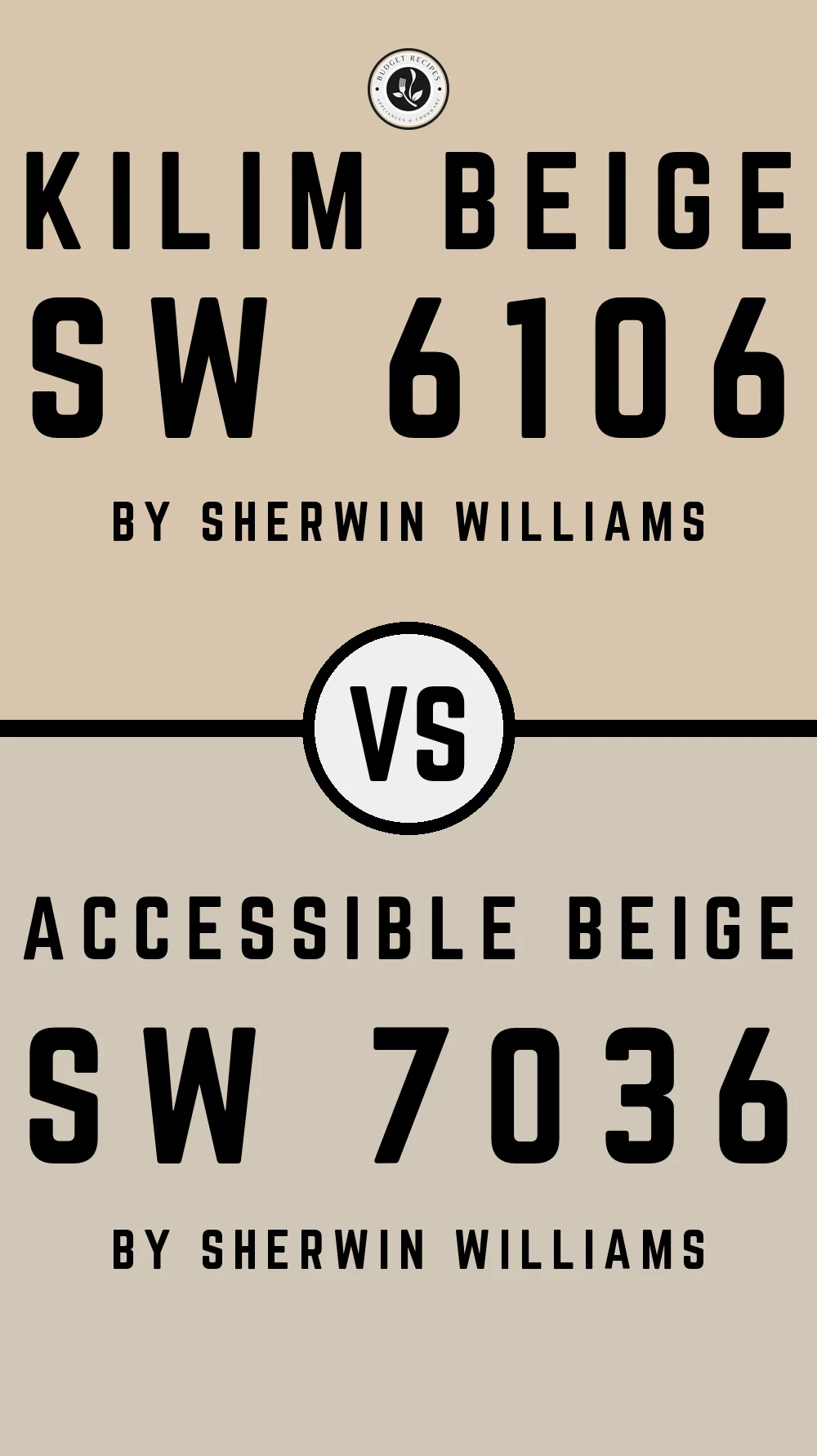 Kilim Beige by Sherwin Williams SW 6106 vs Accessible Beige SW 7036