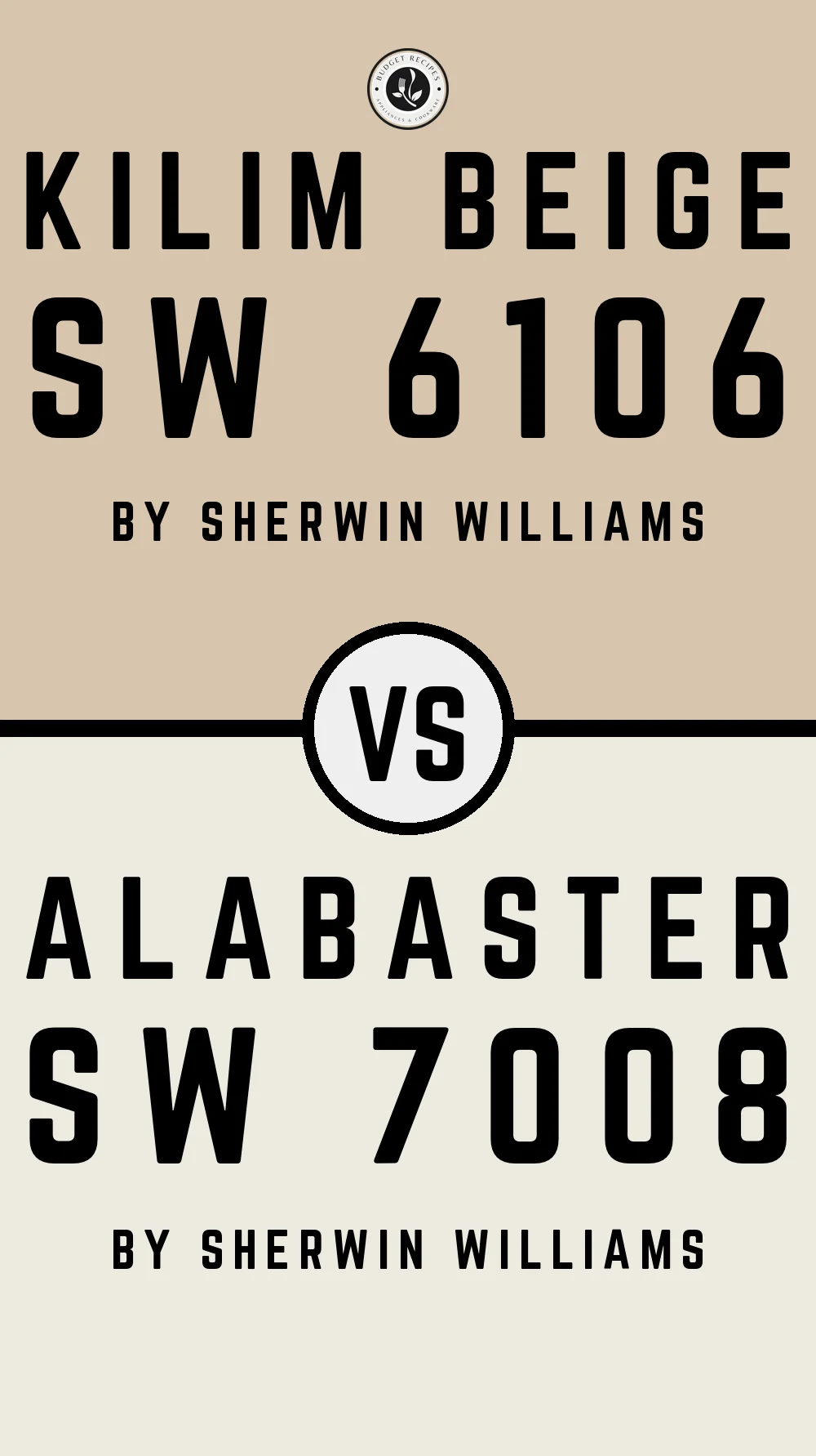 Kilim Beige SW 6106 vs Alabaster SW 7008