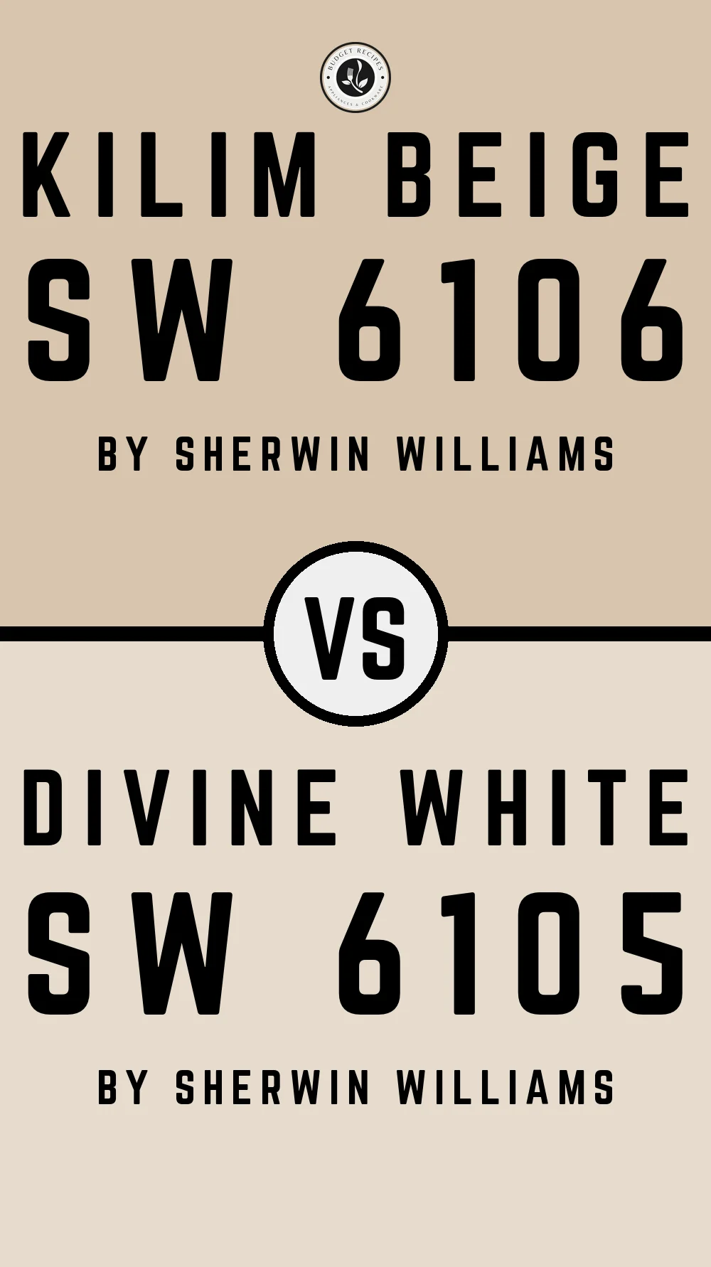 Kilim Beige SW 6106 vs Divine White SW 6105