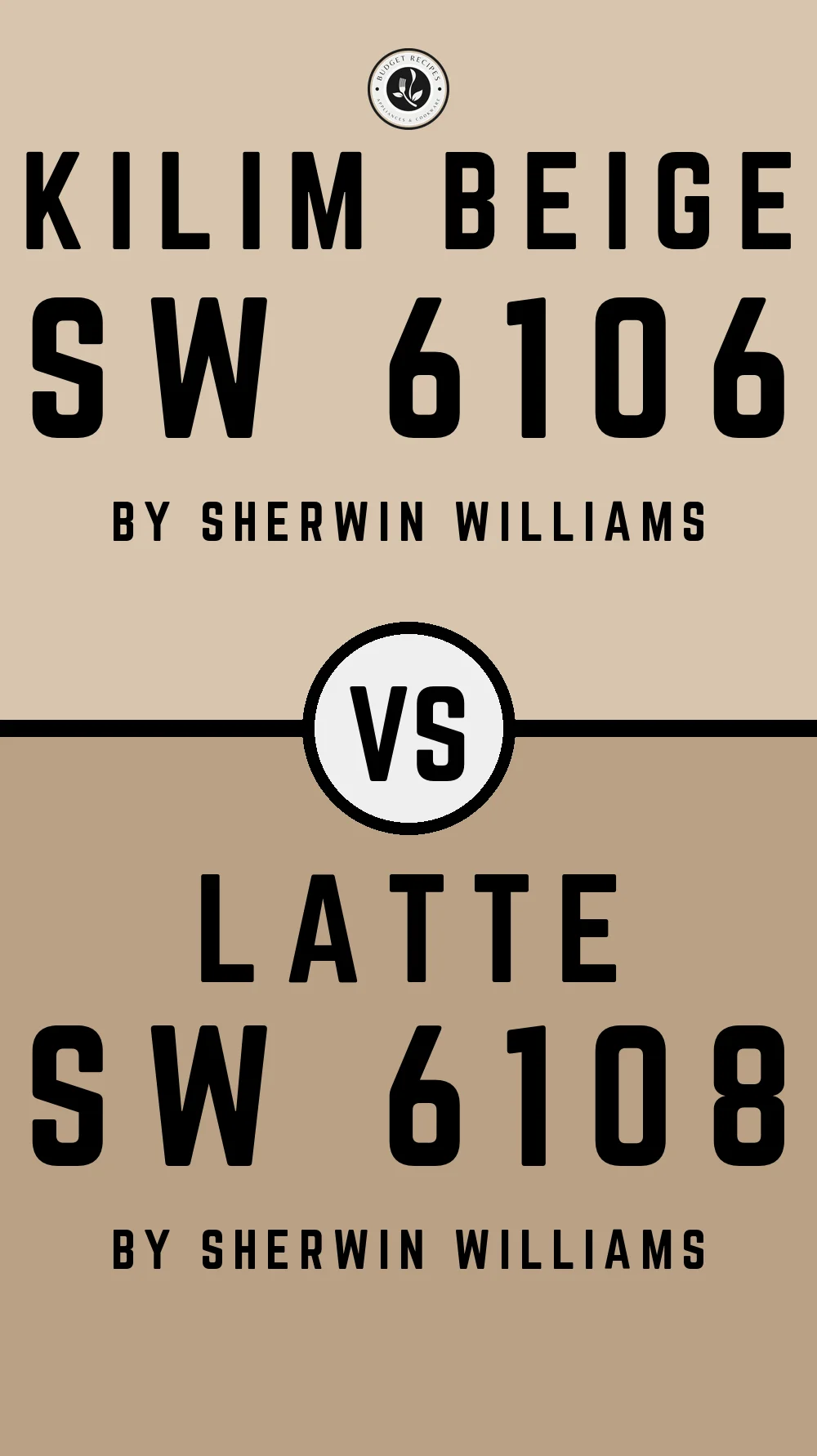 Kilim Beige SW 6106 vs Latte SW 6108