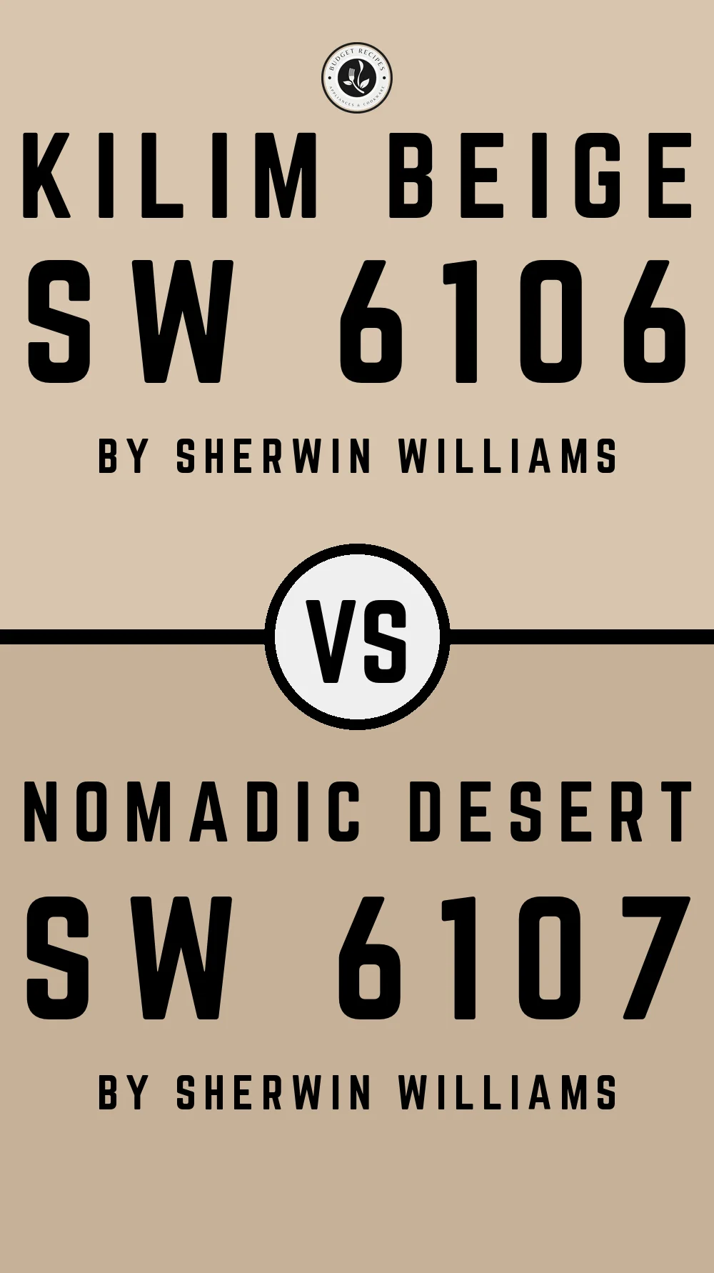 Kilim Beige by Sherwin Williams SW 6106 vs Nomadic Desert SW 6107