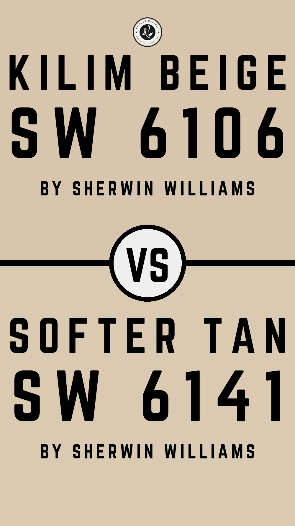 Kilim Beige by Sherwin Williams SW 6106 vs Softer Tan SW 6141