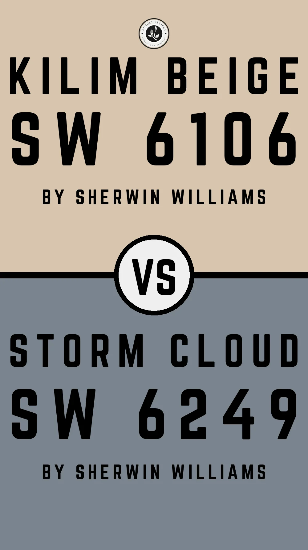 Kilim Beige SW 6106 vs Storm Cloud SW 6249