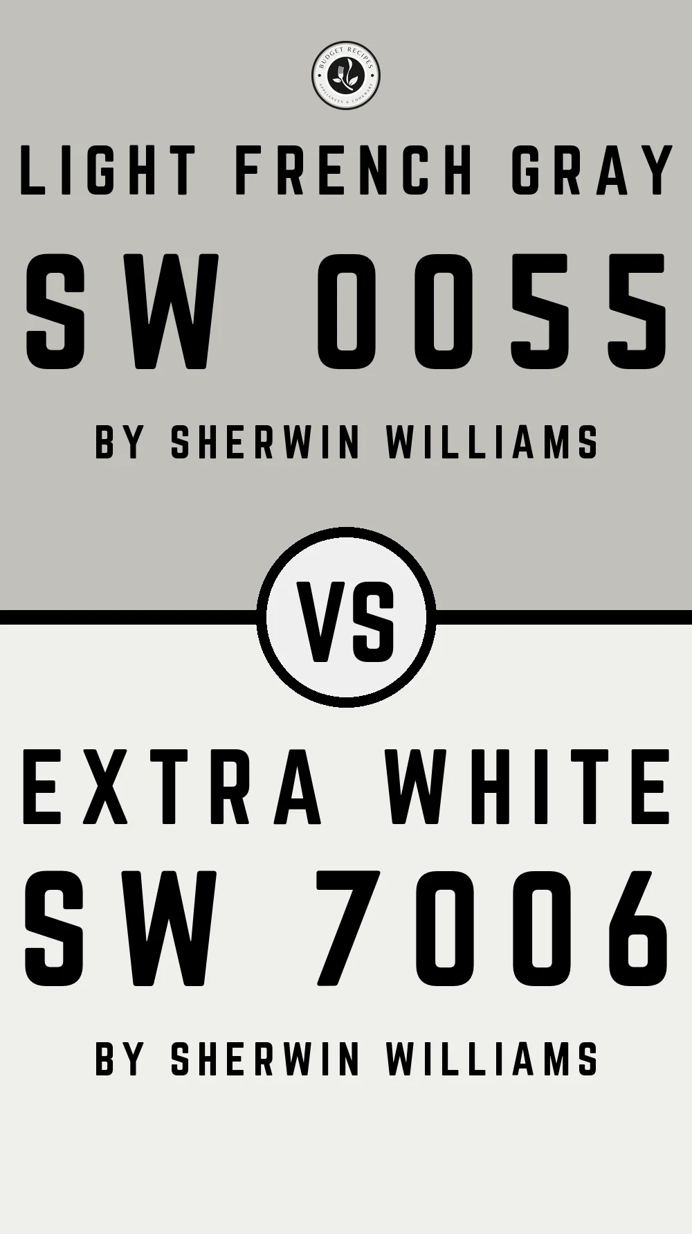 Light French Gray SW 0055 vs Extra White SW 7006