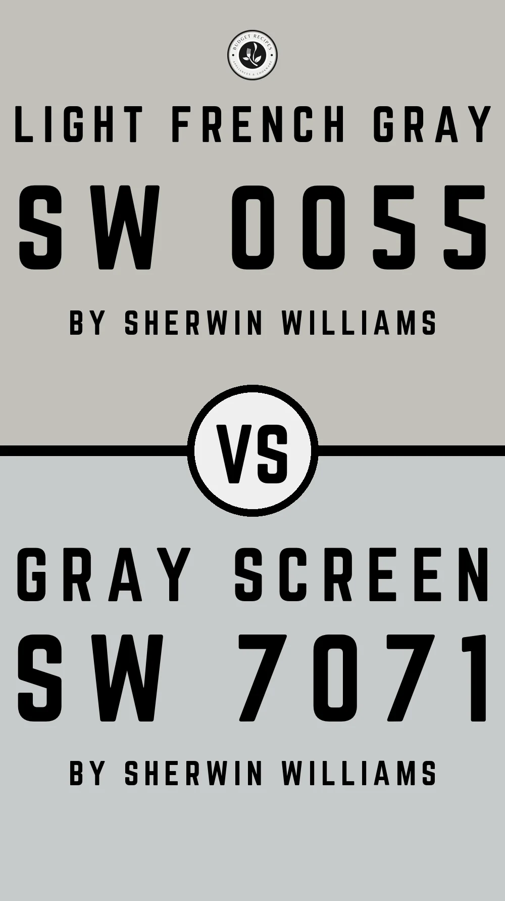 Light French Gray by Sherwin Williams SW 0055 vs Gray Screen SW 7071