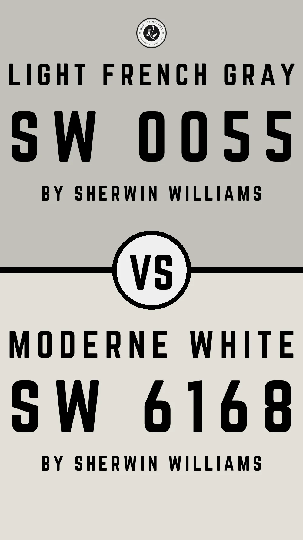 Light French Gray by Sherwin Williams SW 0055 vs Moderne White SW 6168