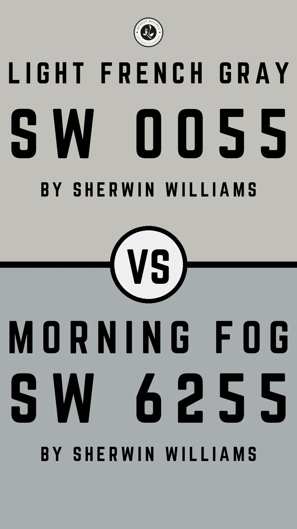 Light French Gray by Sherwin Williams SW 0055 vs Morning Fog SW 6255