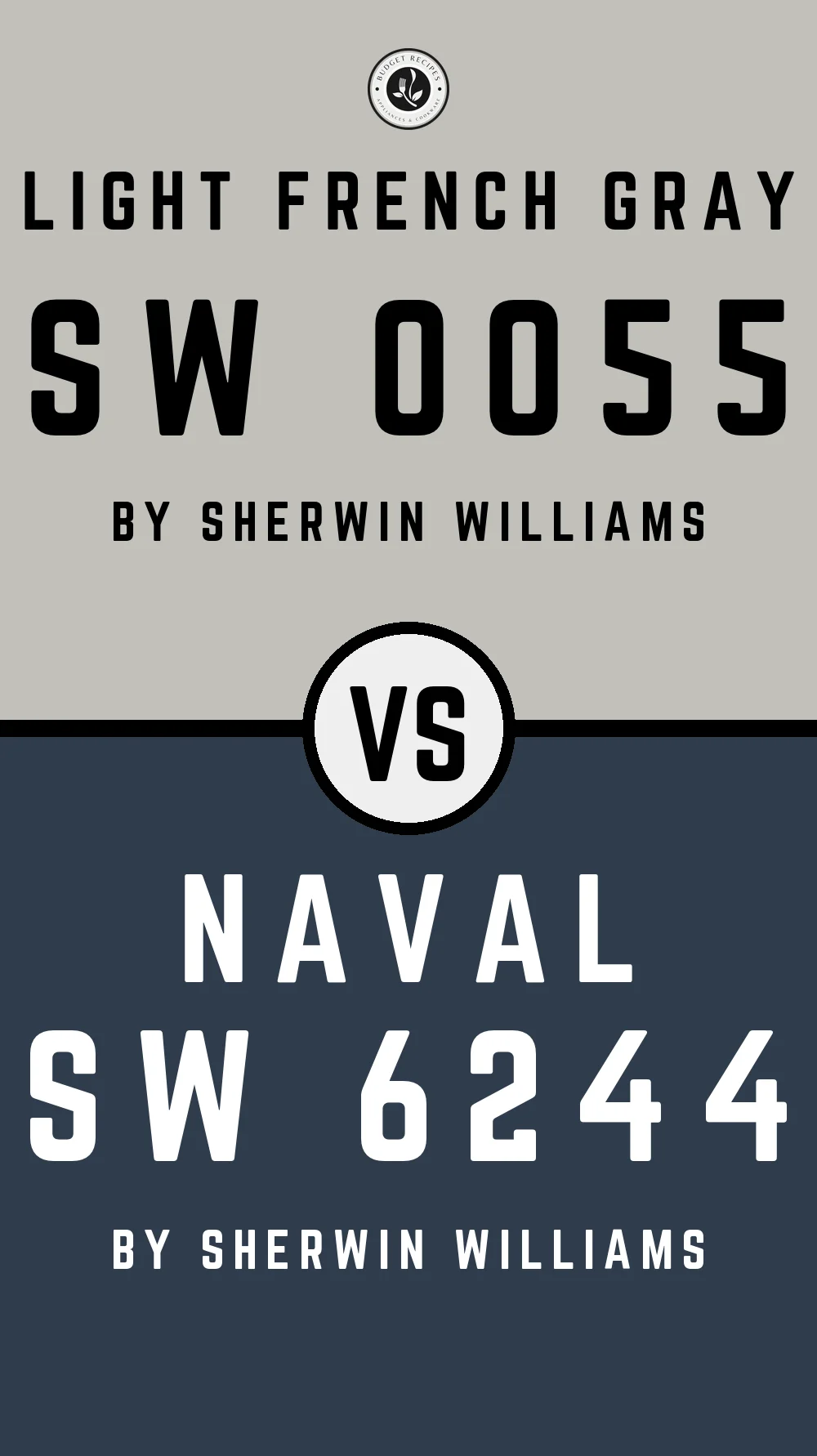 Light French Gray SW 0055 vs Naval SW 6244