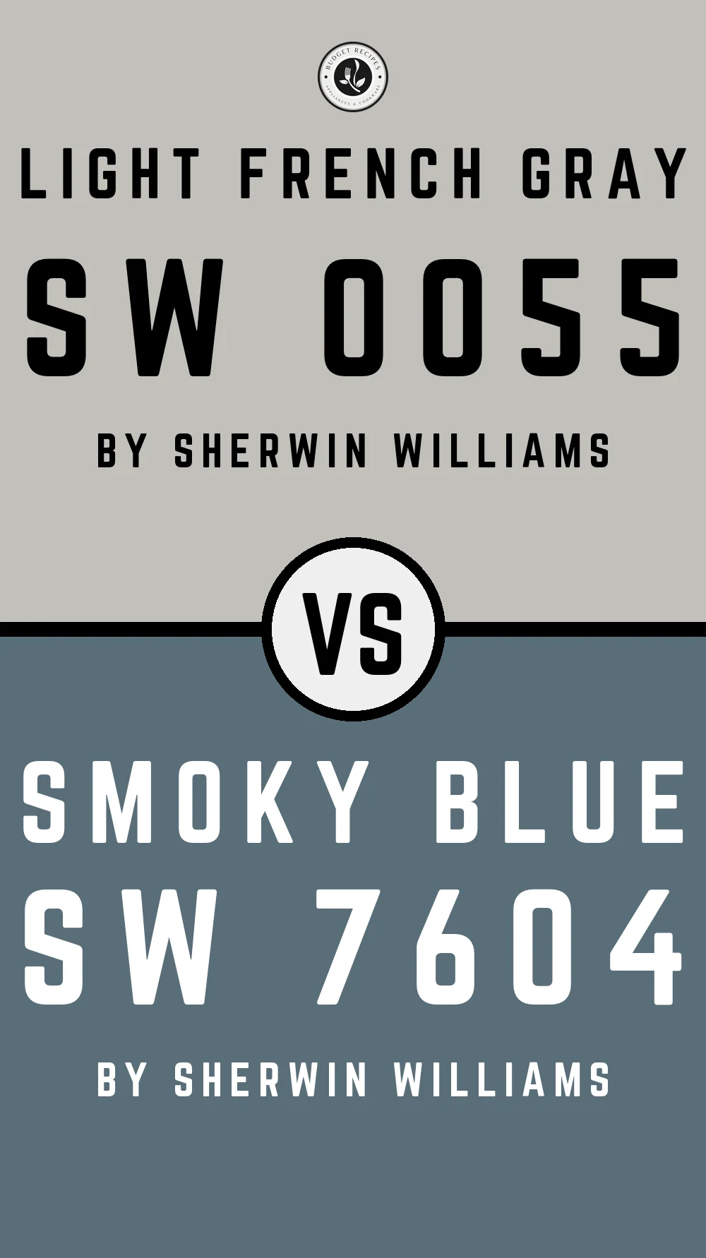 Light French Gray by Sherwin Williams SW 0055 with Smoky Blue SW 7604