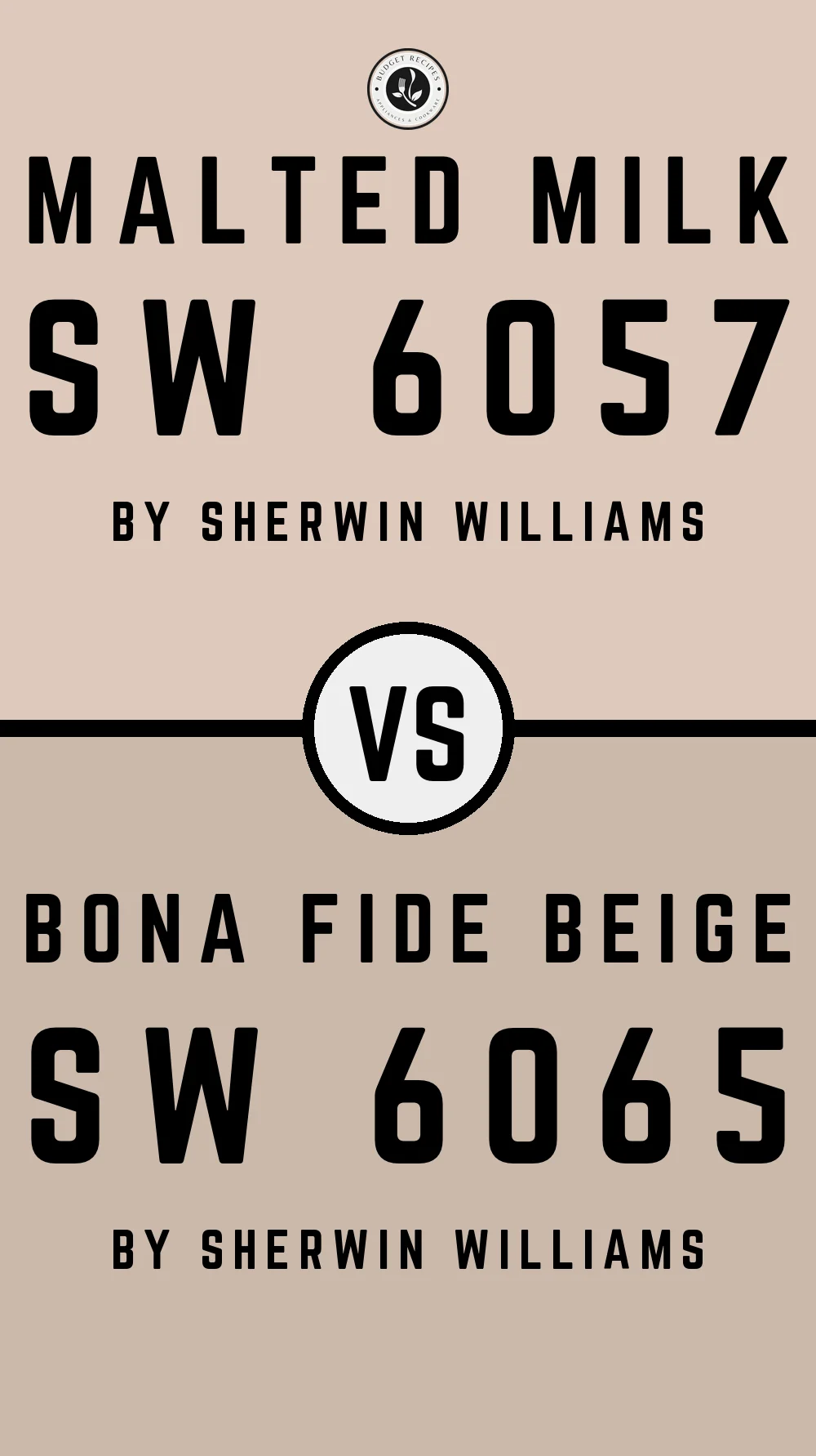 Malted Milk by Sherwin Williams SW 6057 vs Bona Fide Beige SW 6065