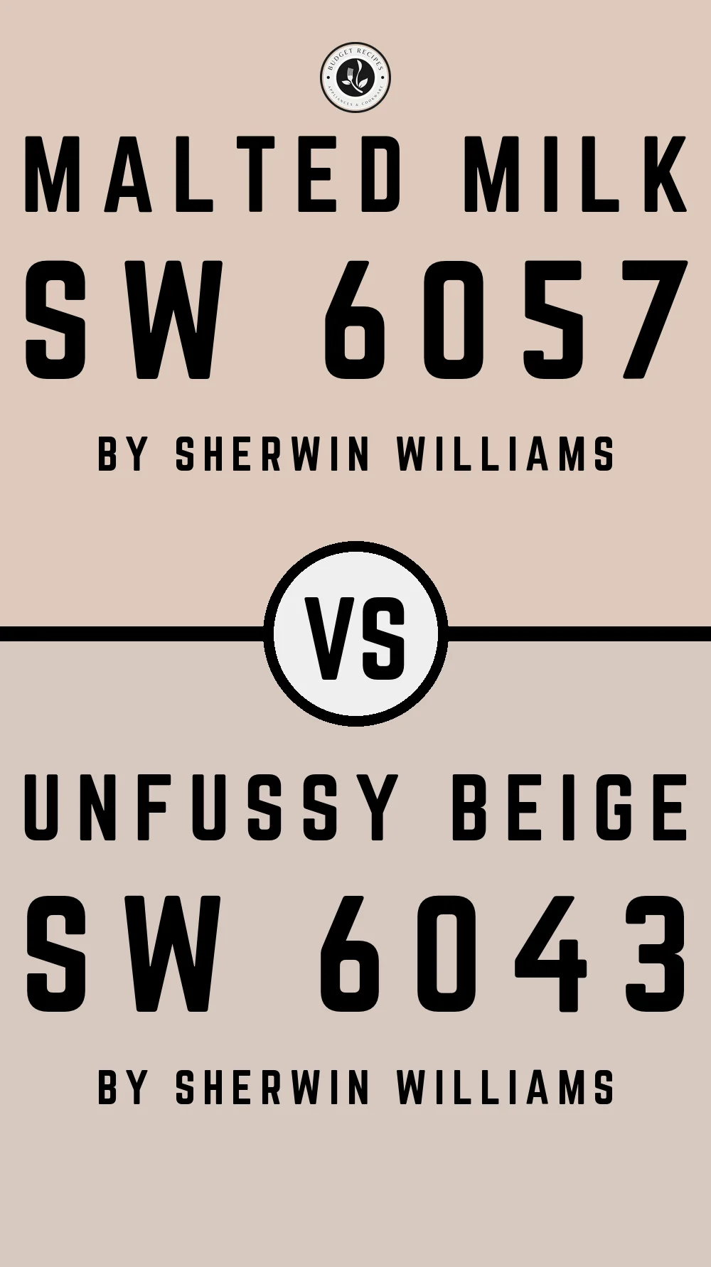 Malted Milk by Sherwin Williams SW 6057 vs Unfussy Beige SW 6043