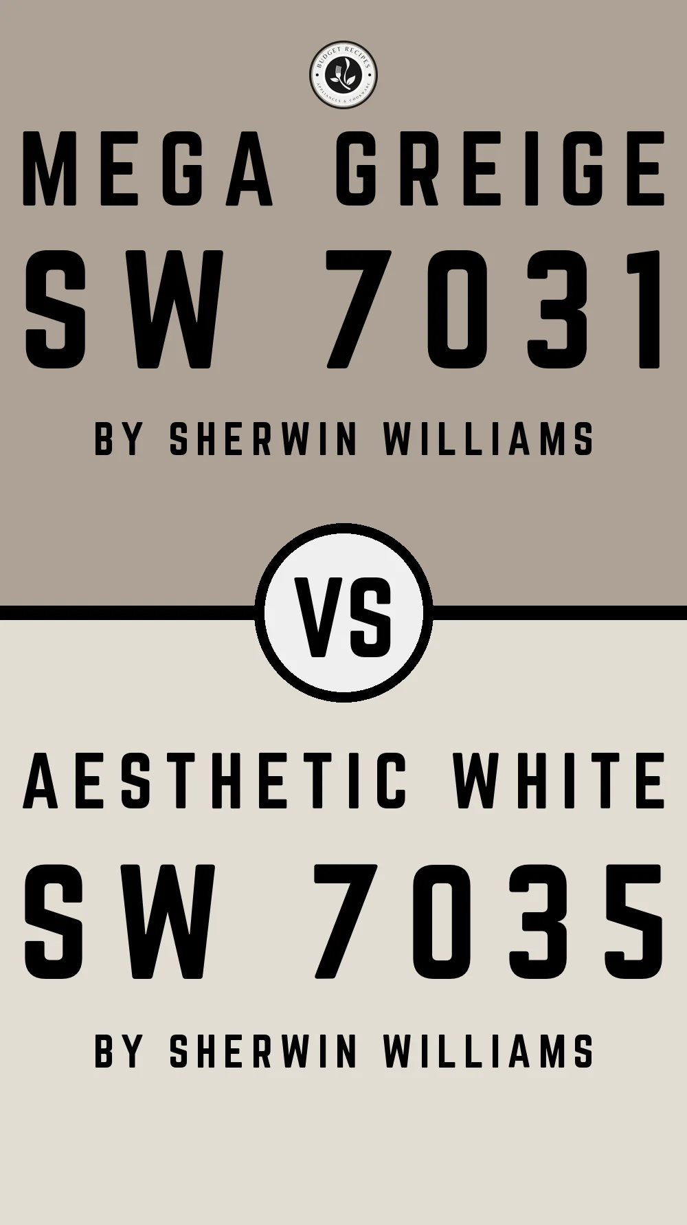 Mega Greige SW 7031 vs Aesthetic White SW 7035