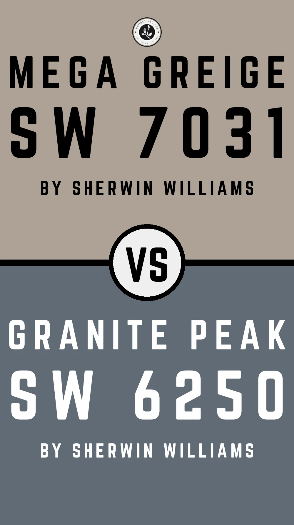 Mega Greige by Sherwin Williams SW 7031 with Serious Gray SW 6250
