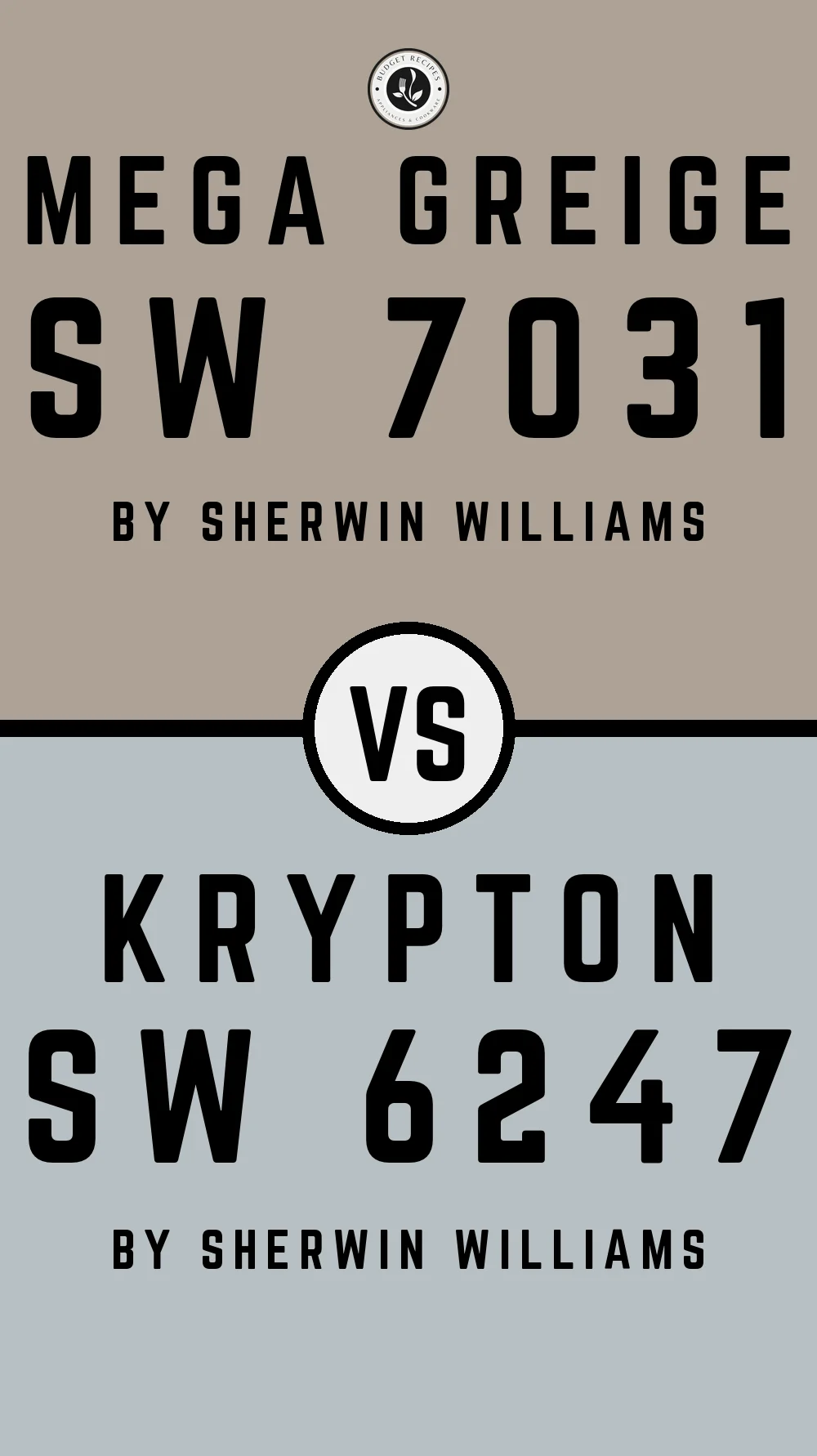 Mega Greige by Sherwin Williams SW 7031 with Krypton SW 6247