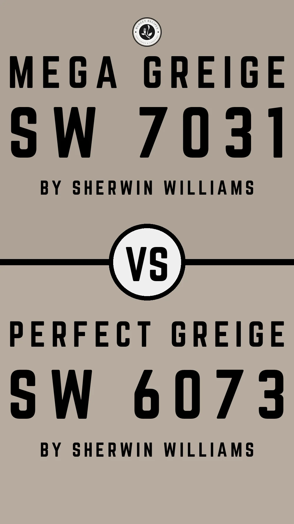 Mega Greige by Sherwin Williams SW 7031 vs Perfect Greige SW 6073