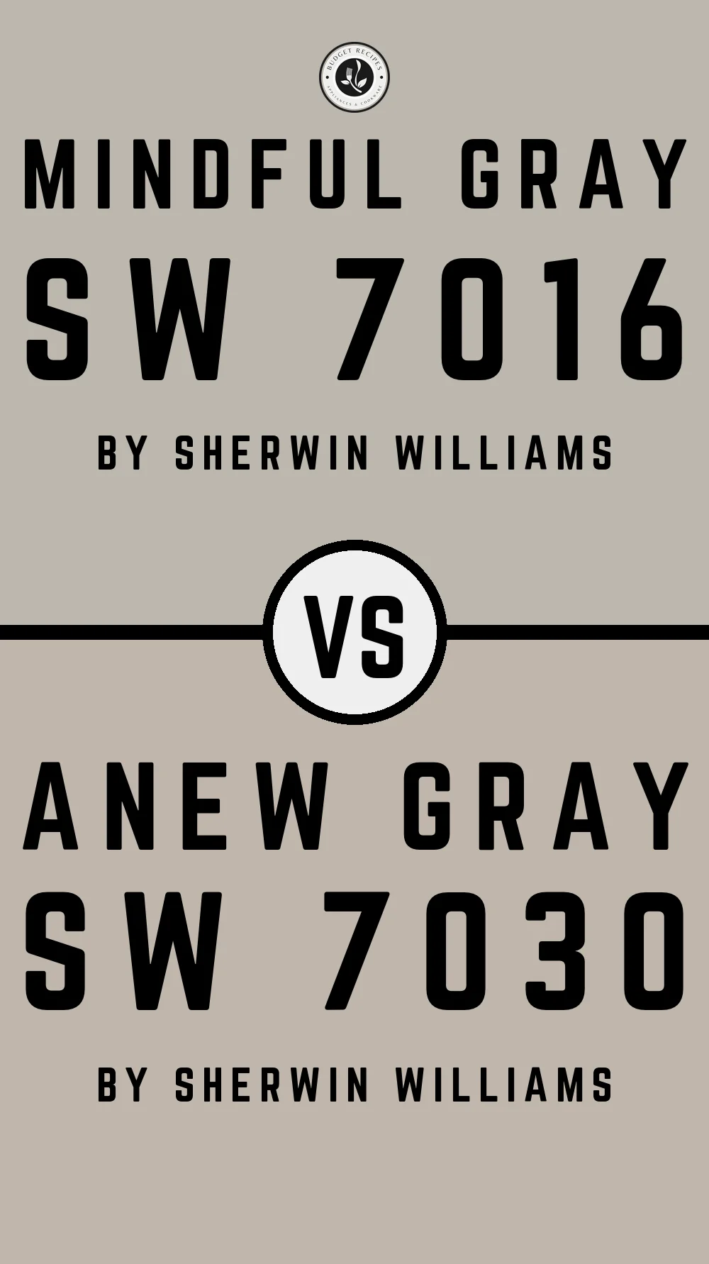 Mindful Gray by Sherwin Williams SW 7016 vs Anew Gray SW 7030