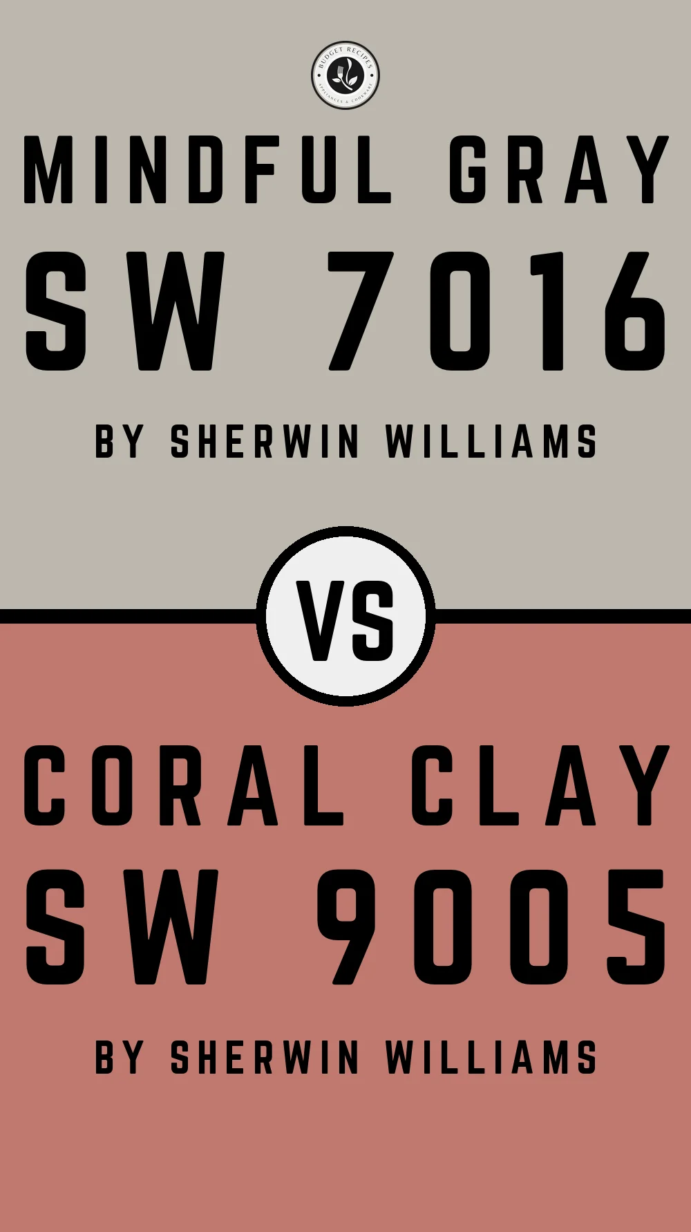 Mindful Gray by Sherwin Williams SW 7016 with Coral Clay SW 9005