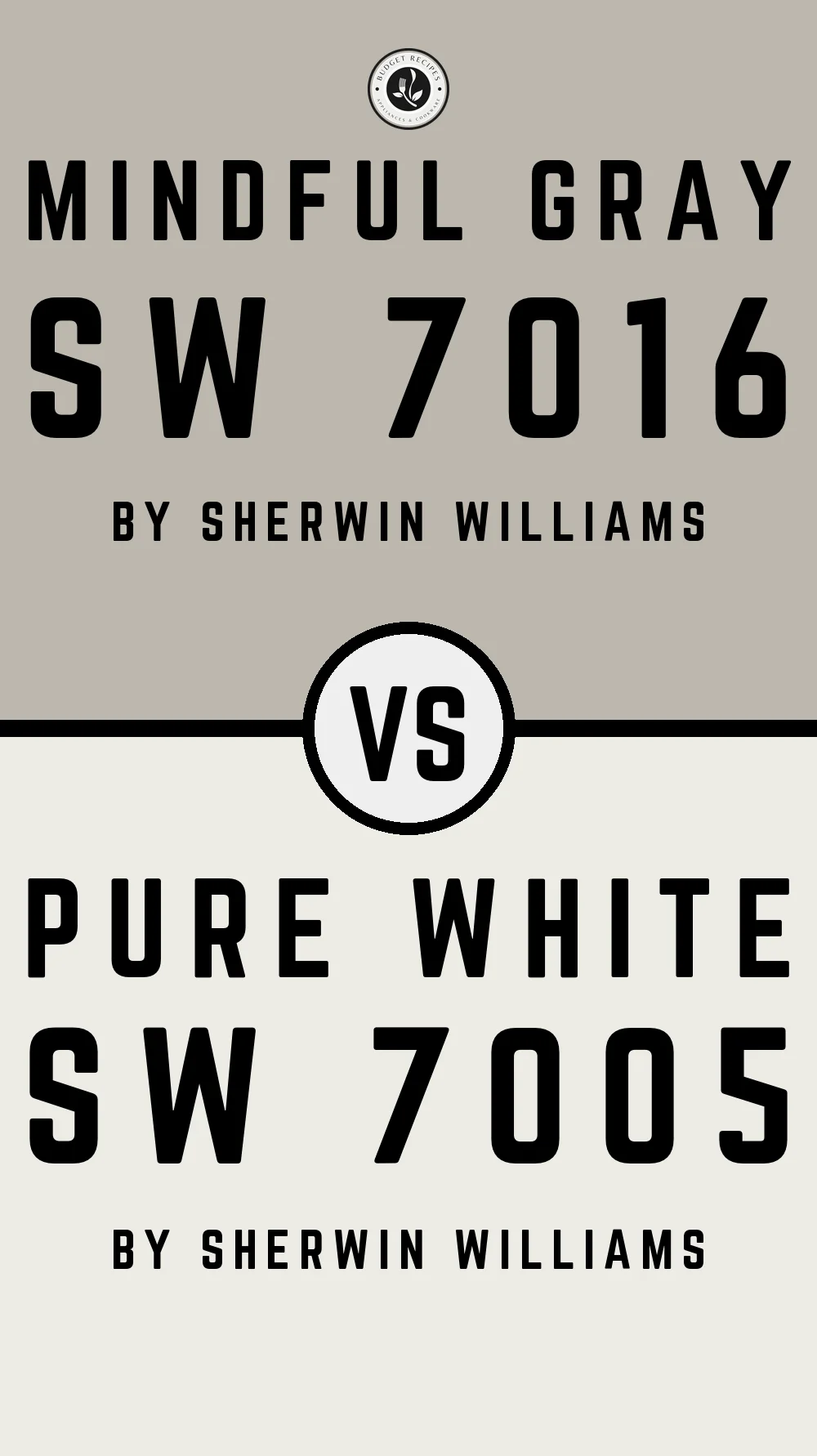 Mindful Gray SW 7016 vs Pure White SW 7005