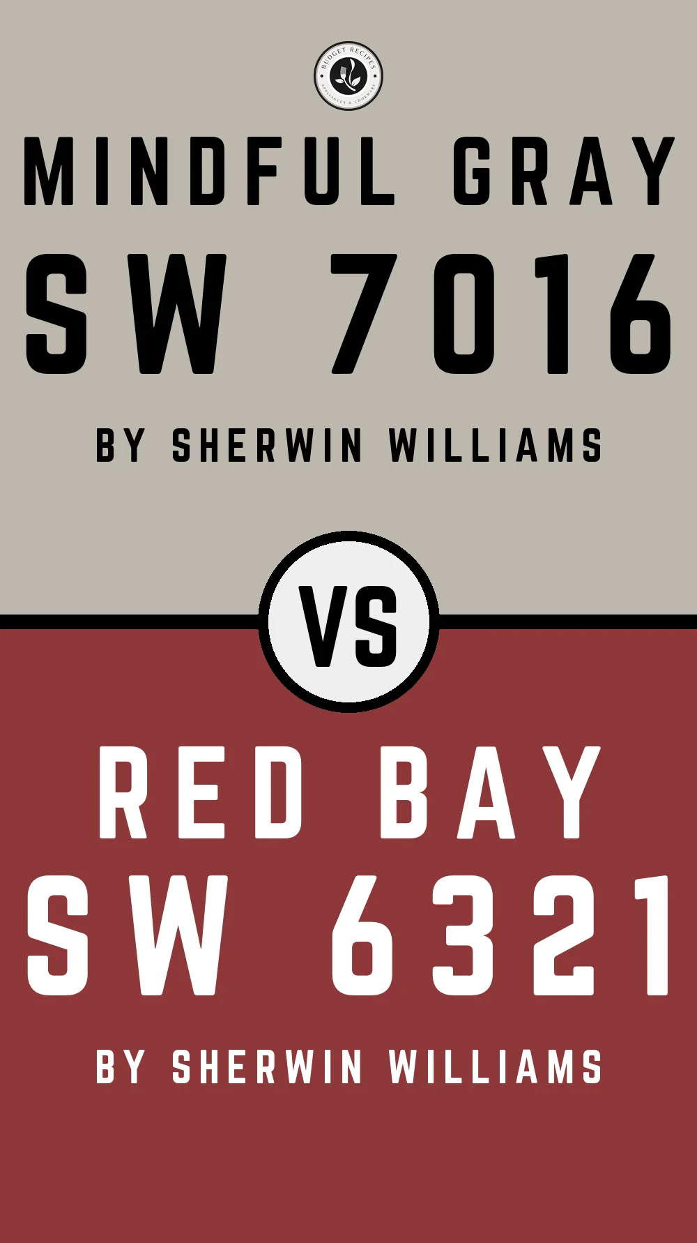 Mindful Gray by Sherwin Williams SW 7016 with Red Bay SW 6321