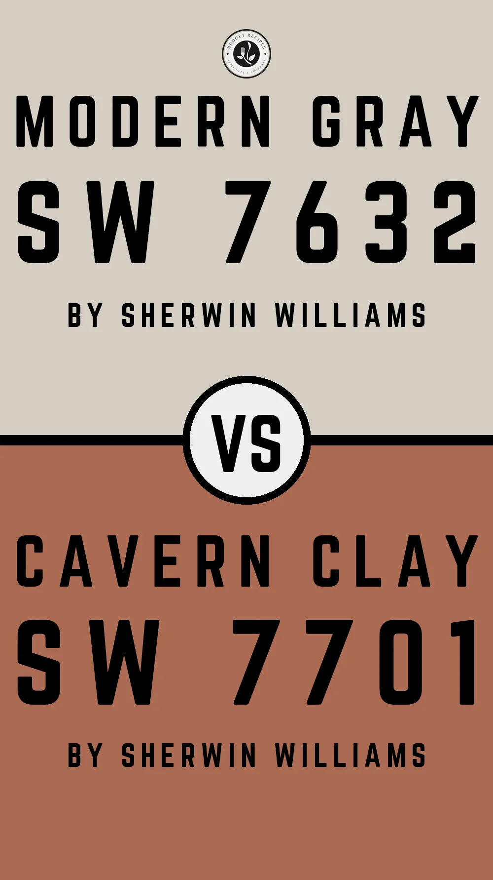 Modern Gray by Sherwin Williams SW 7632 with Cavern Clay SW 7701