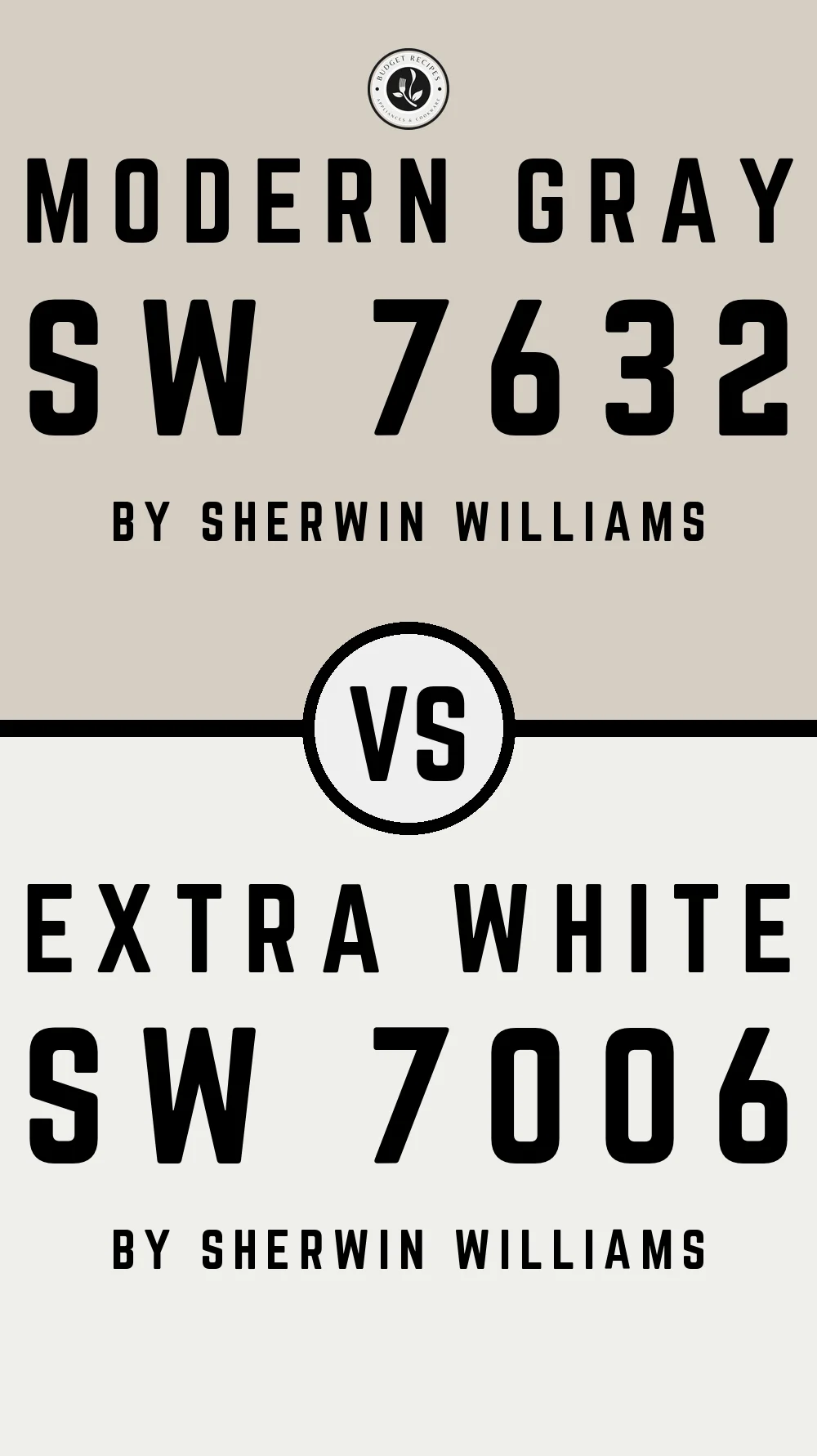 Modern Gray SW 7632 vs Extra White SW 7006