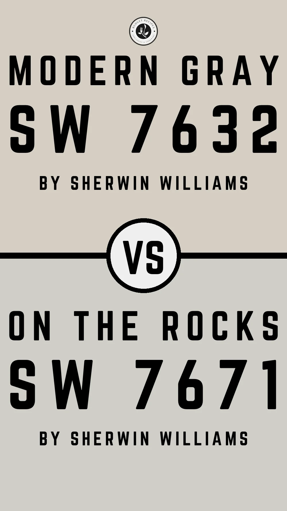 Modern Gray by Sherwin Williams SW 7632 vs On The Rocks SW 7671