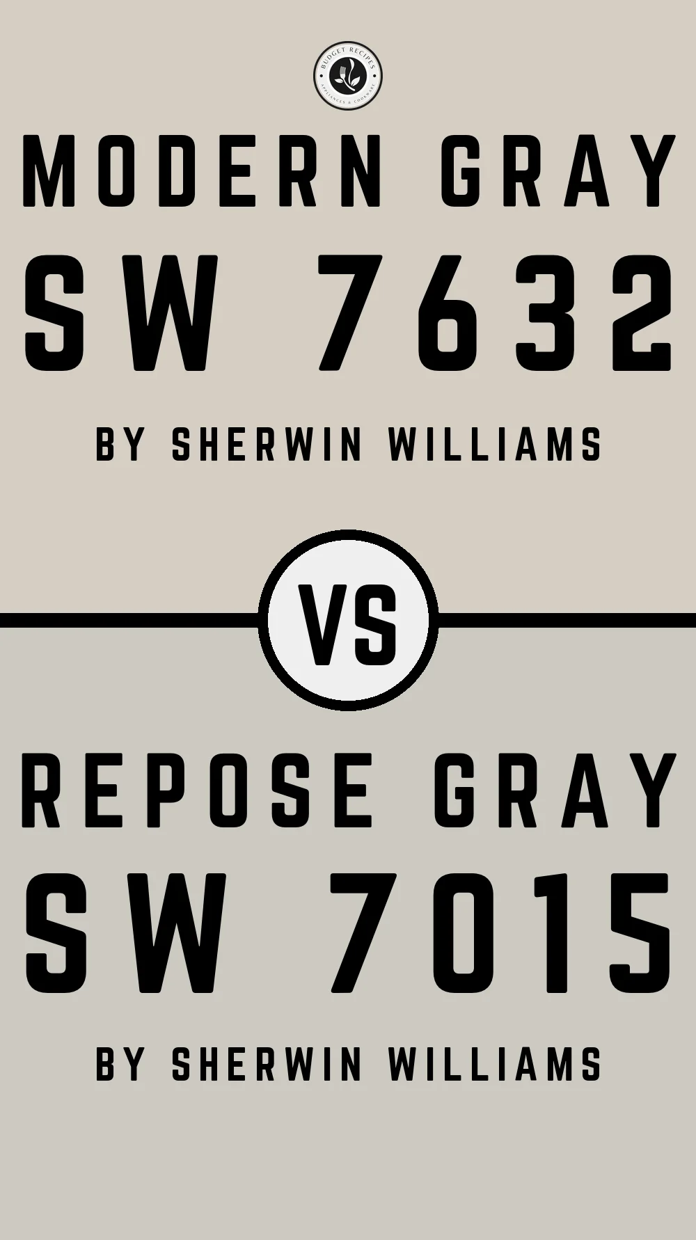 Modern Gray by Sherwin Williams SW 7632 vs Repose Gray SW 7015