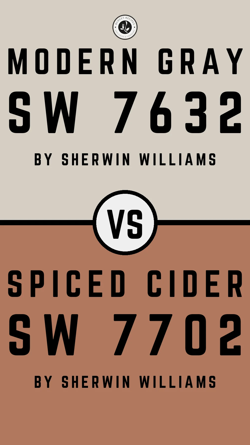 Modern Gray by Sherwin Williams SW 7632 with Spiced Cider SW 7702