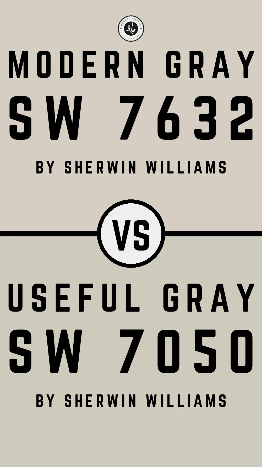 Modern Gray by Sherwin Williams SW 7632 vs Useful Gray SW 7050