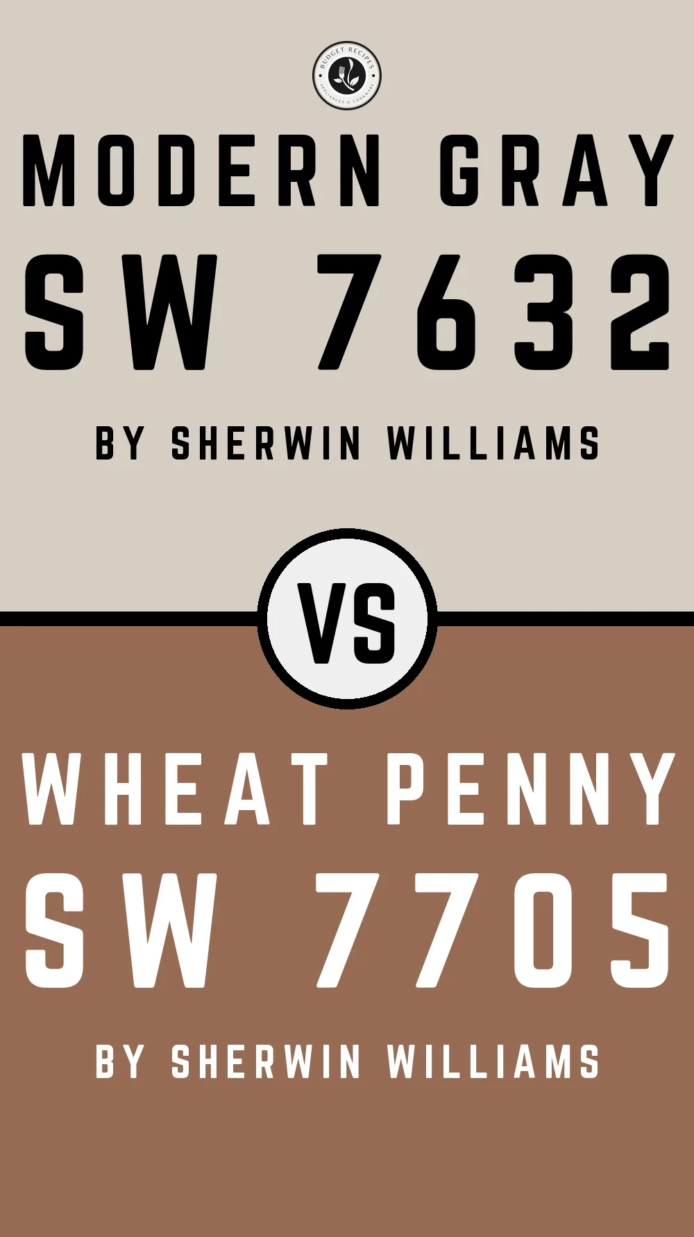 Modern Gray by Sherwin Williams SW 7632 with Wheat Penny SW 7705