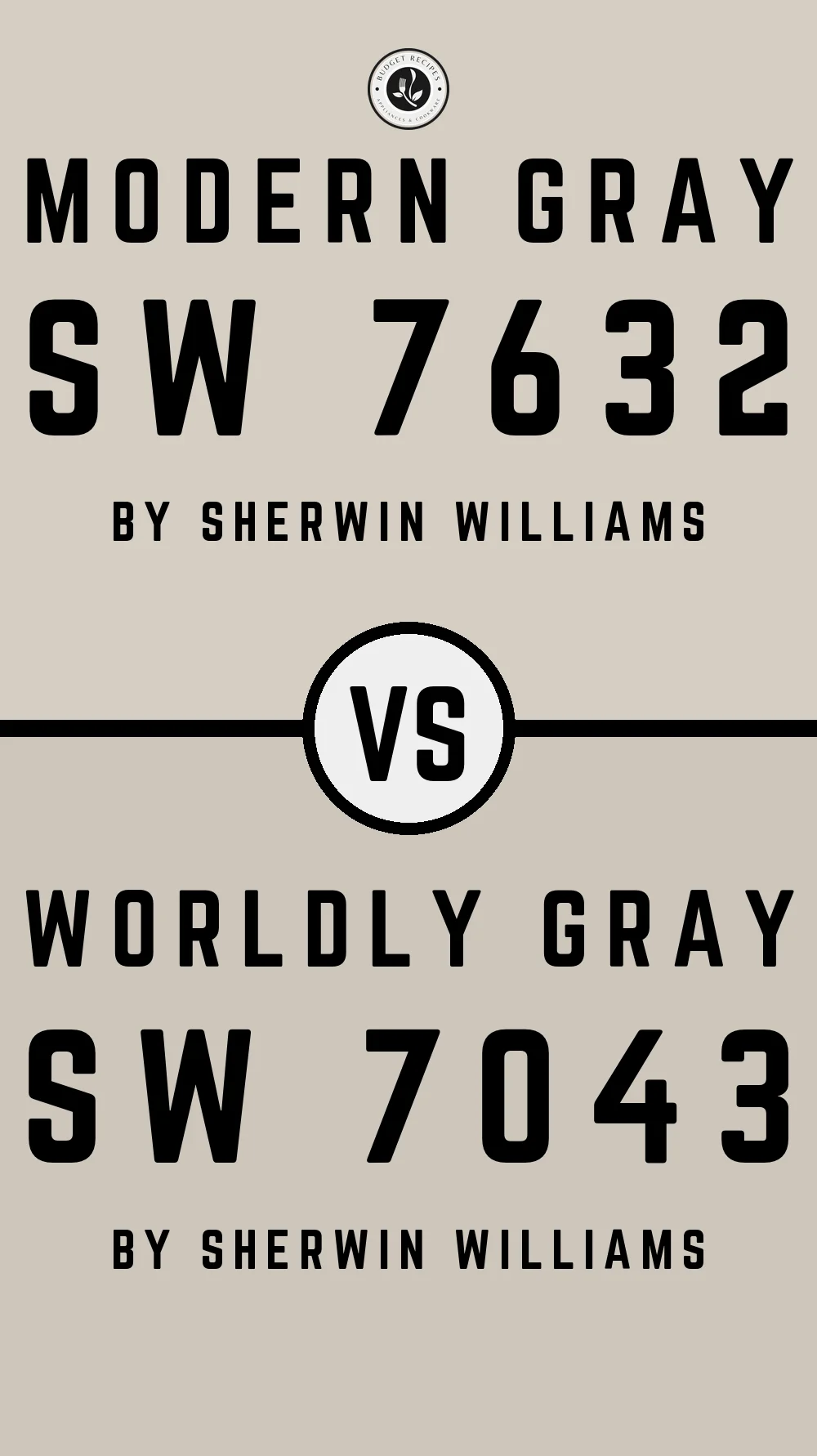 Modern Gray by Sherwin Williams SW 7632 vs Worldly Gray SW 7043