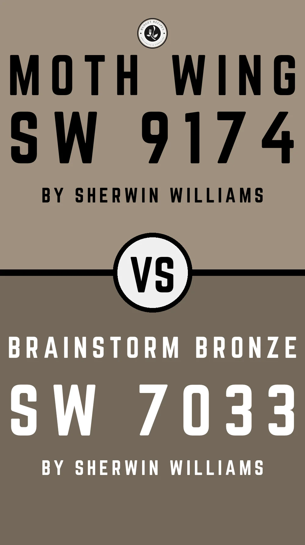 Moth Wing by Sherwin Williams SW 9174 vs Brainstorm Bronze SW 7033