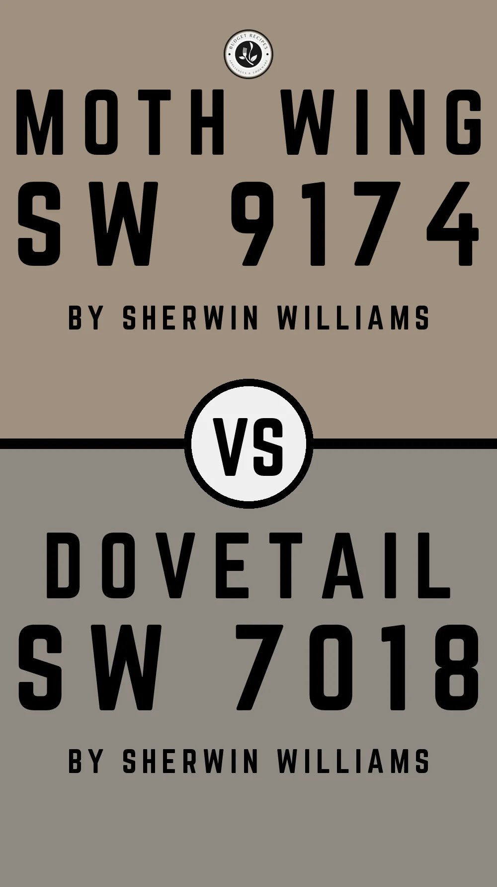 Moth Wing by Sherwin Williams SW 9174 vs Dovetail SW 7018