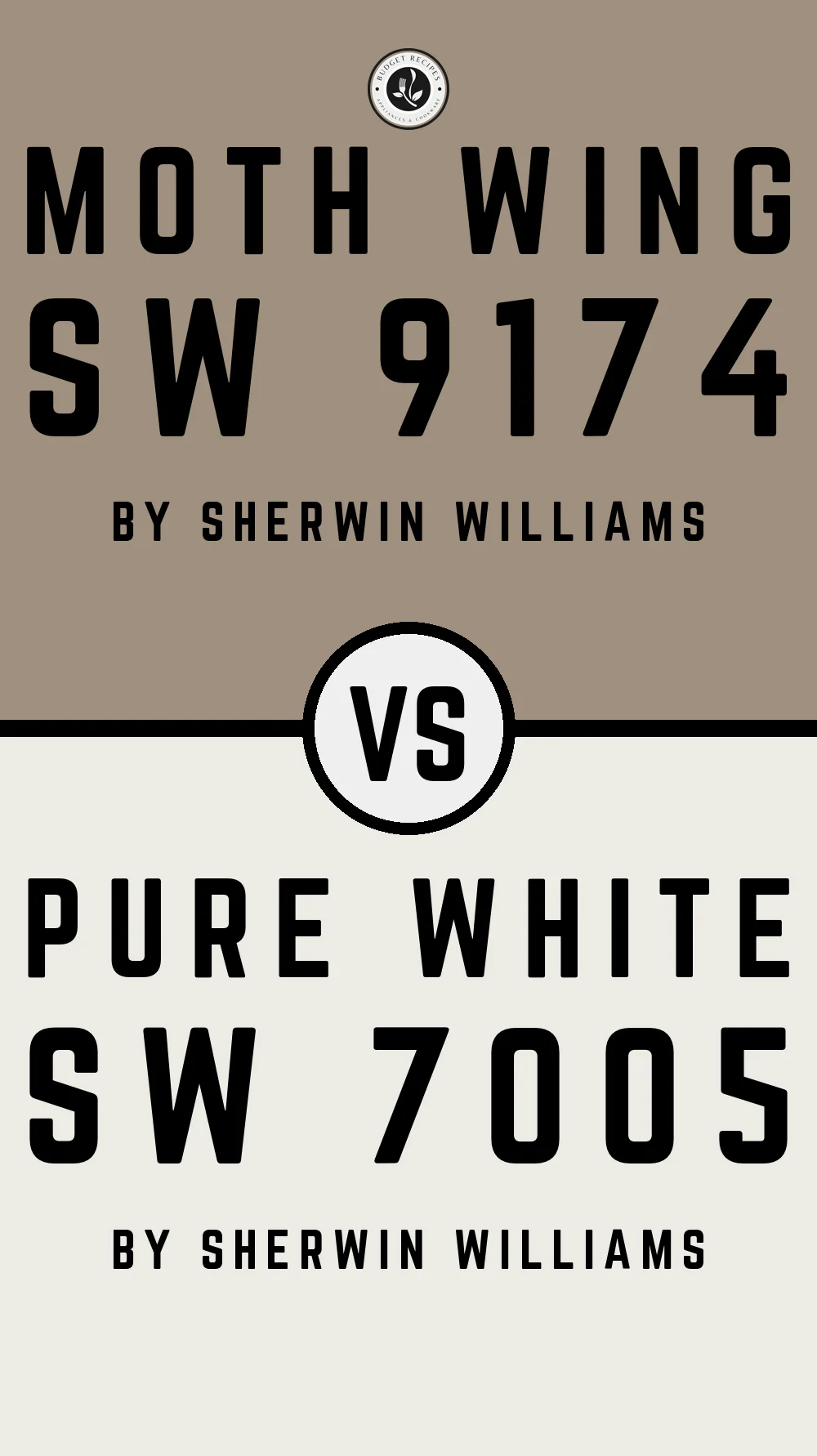 Moth Wing SW 9174 vs Pure White SW 7005