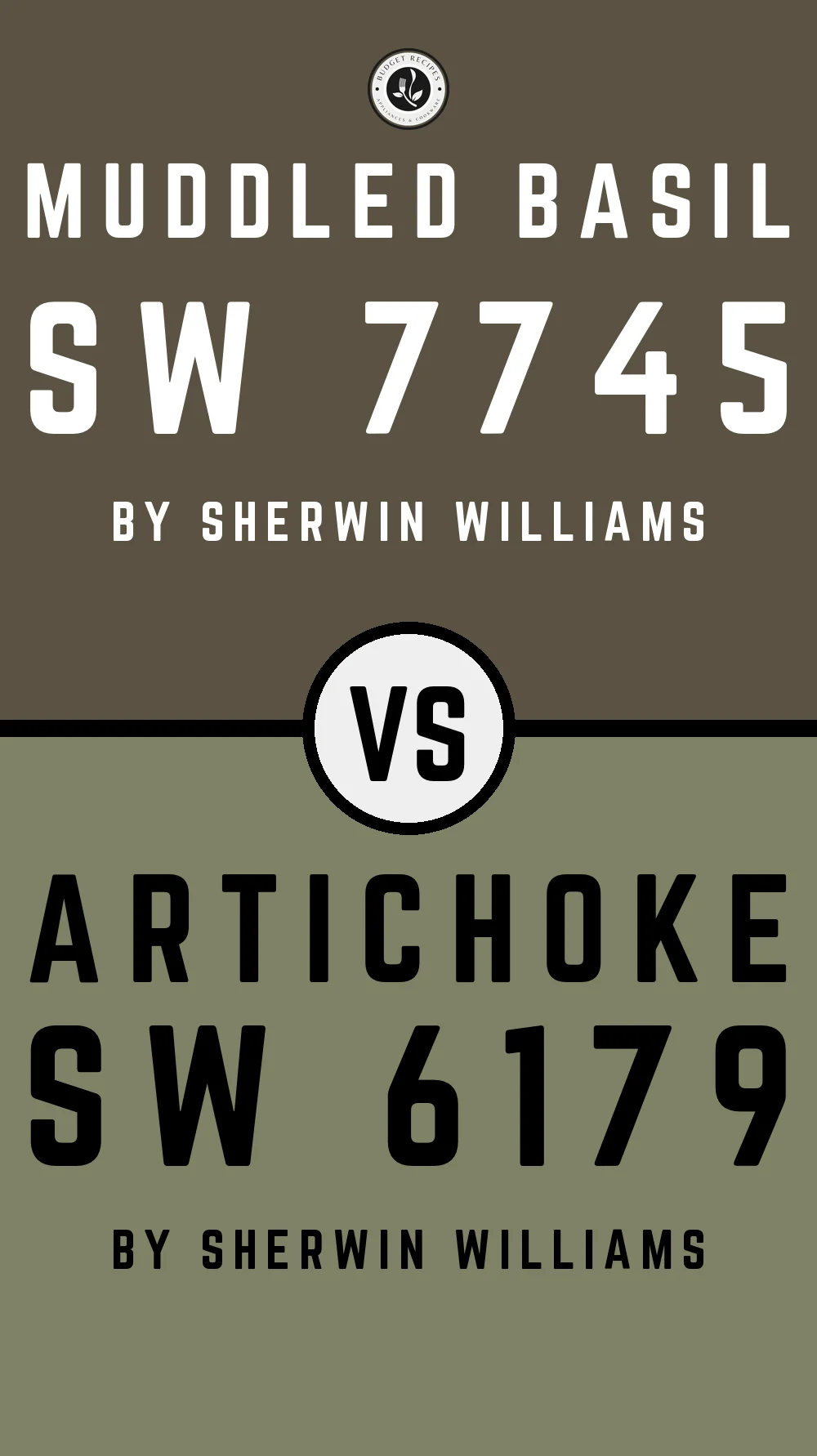 Muddled Basil by Sherwin Williams SW 7745 vs Artichoke SW 6179