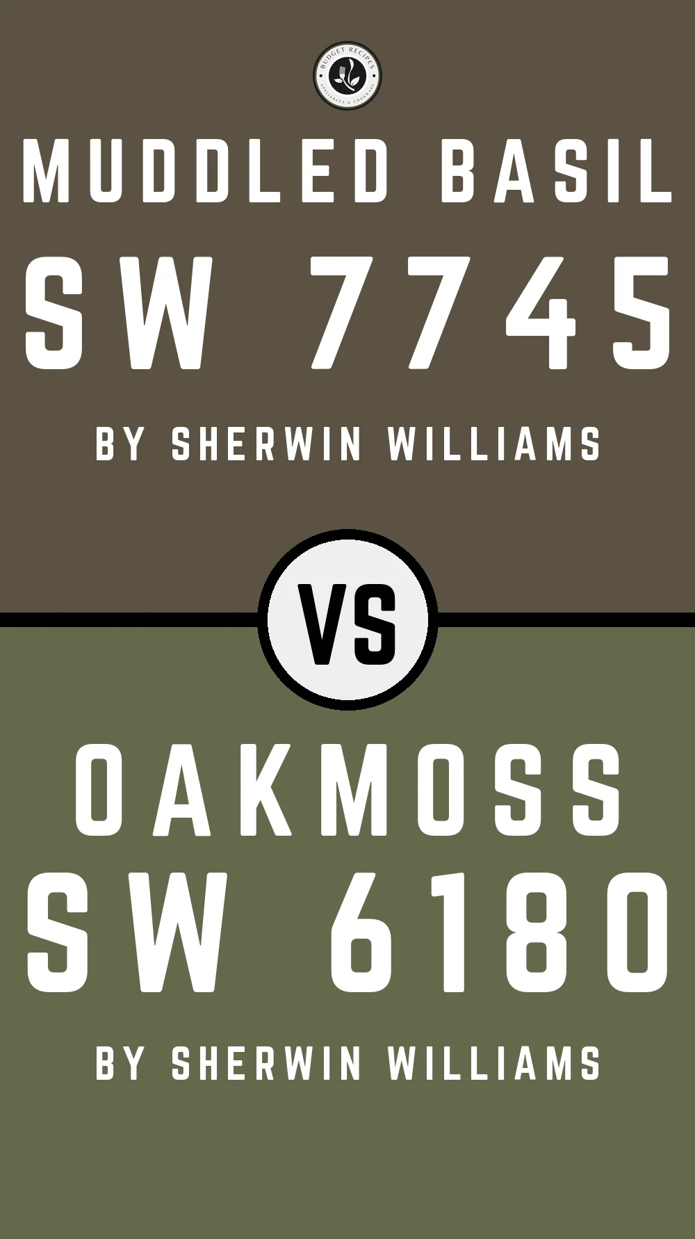 Muddled Basil by Sherwin Williams SW 7745 vs Oakmoss SW 6180